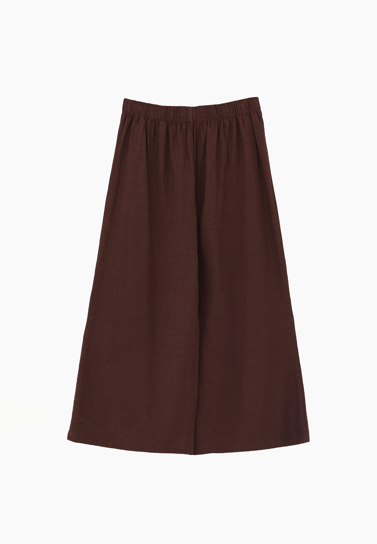 Elastic Wide Leg High Waist Pants - CHICORY COFFEE