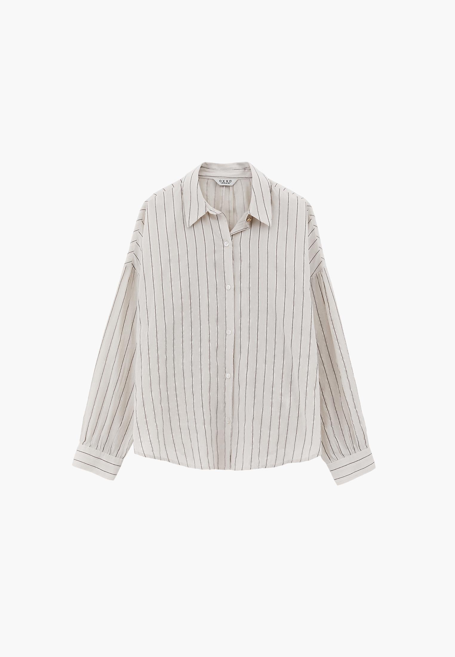 Striped Button Detailed Oversize Shirt - CHICORY STRIPE