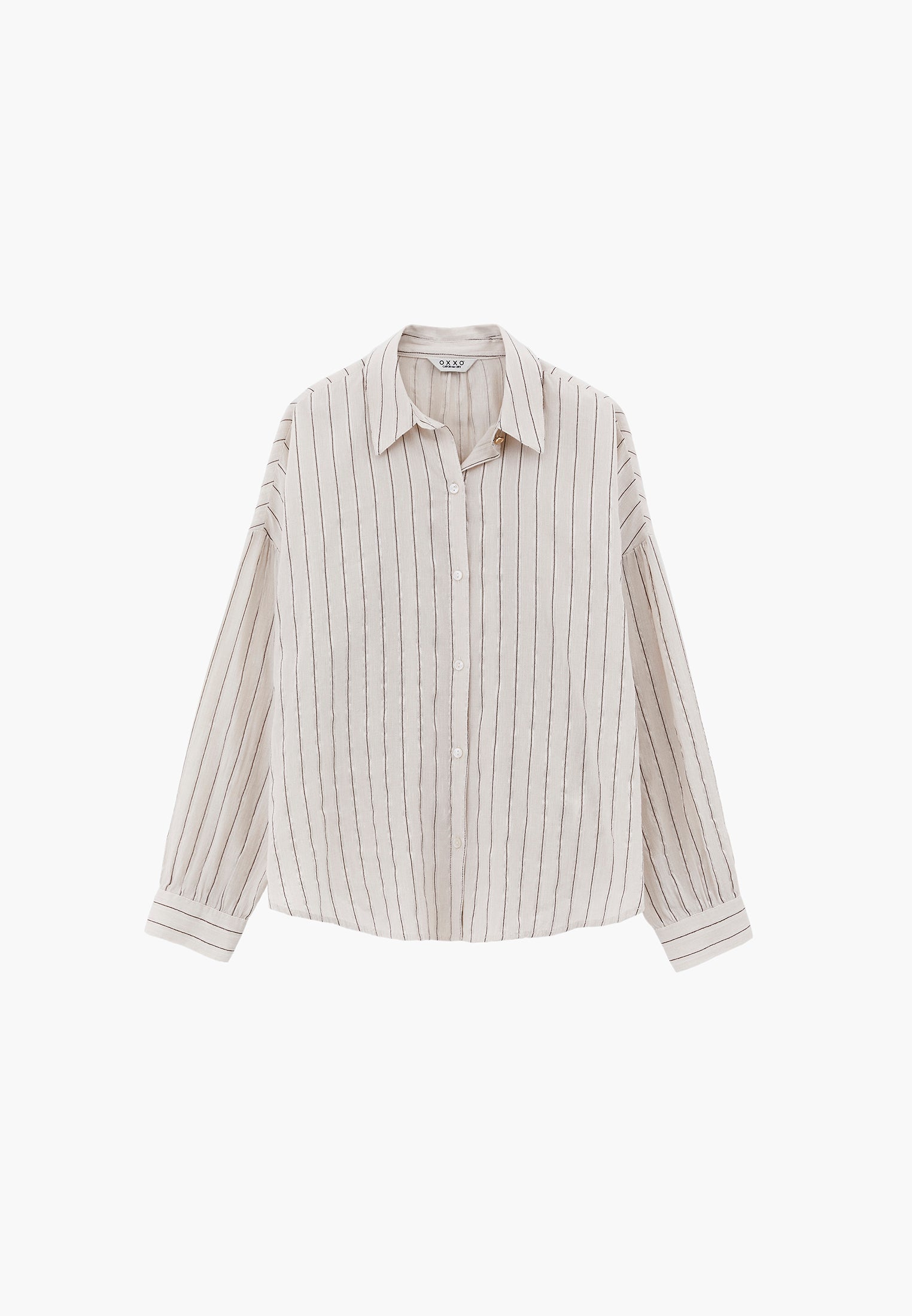 Striped Button Detailed Oversize Shirt - CHICORY STRIPE