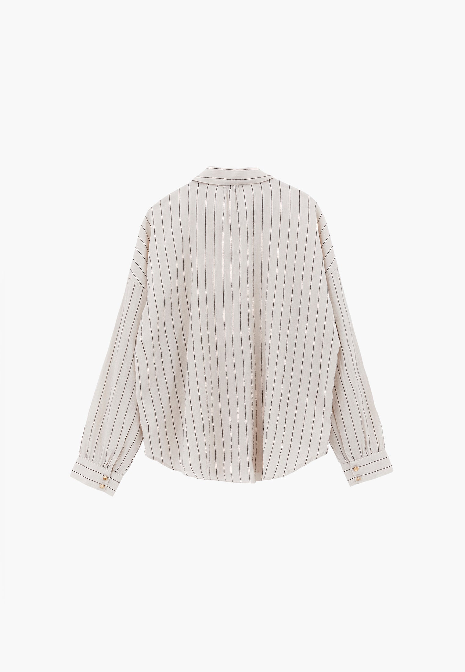 Striped Button Detailed Oversize Shirt - CHICORY STRIPE
