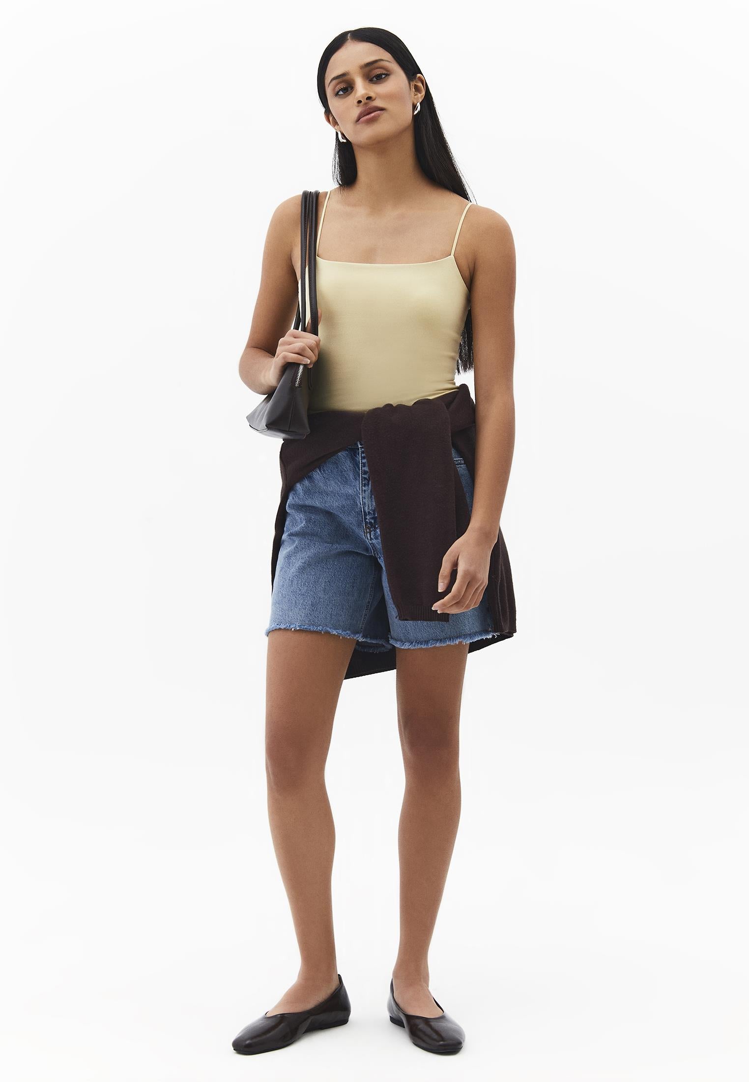 Wide Neck Tank Top - CHINO GREEN