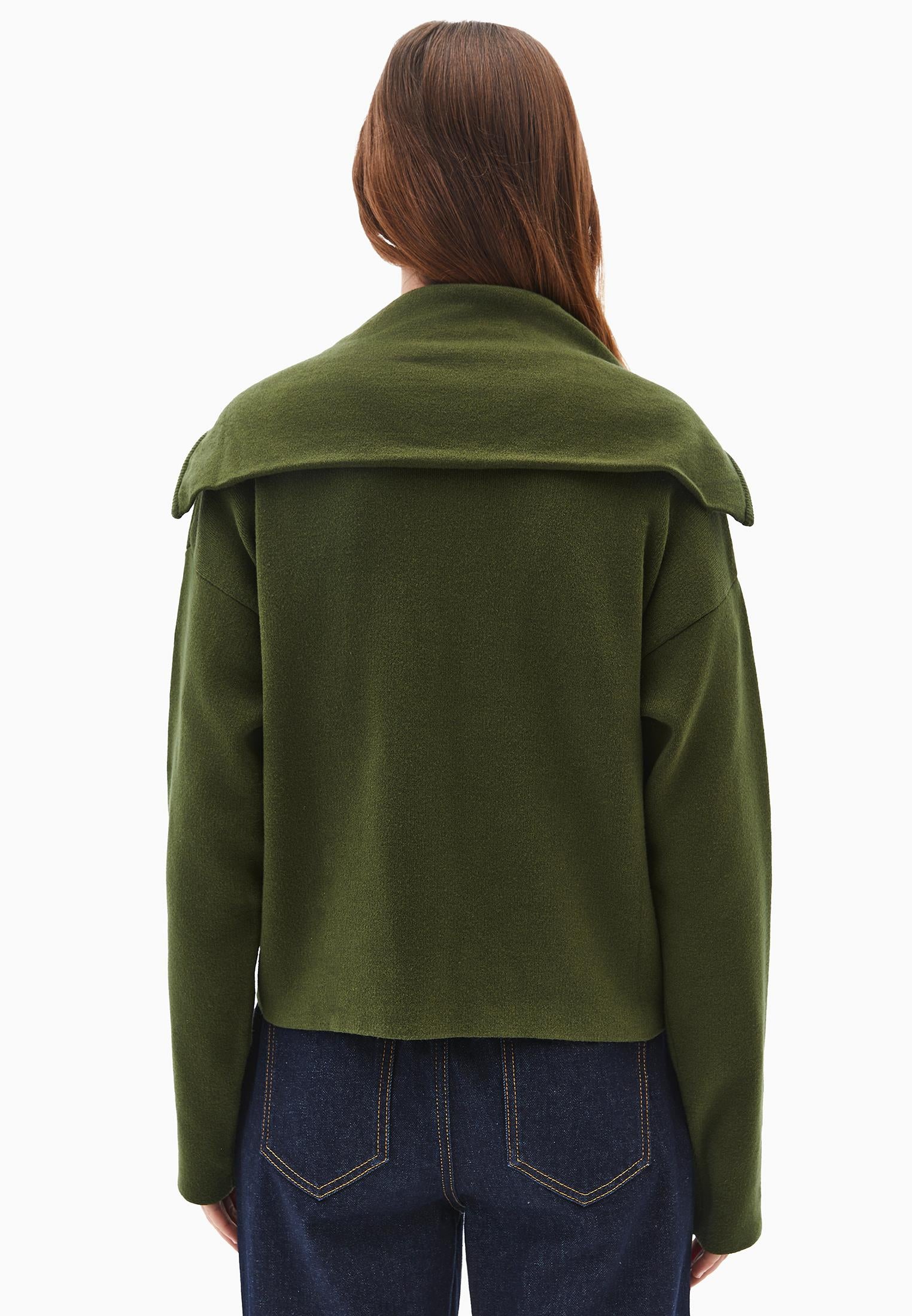 Polo Neck Viscose Sweater - CHIVE