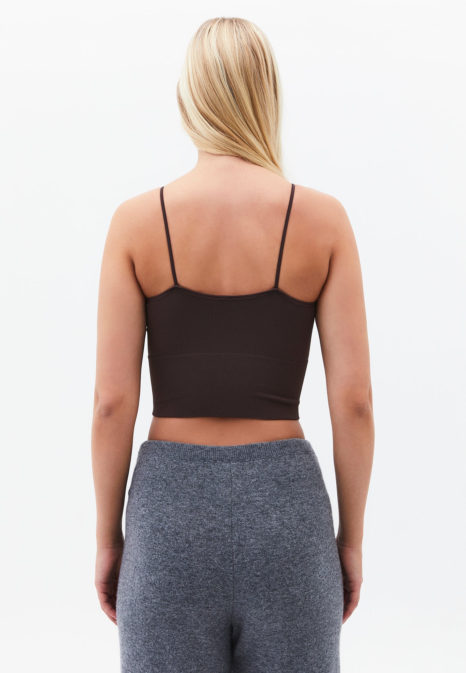 V Neck Tank Top - CHOCOLATE BROWN