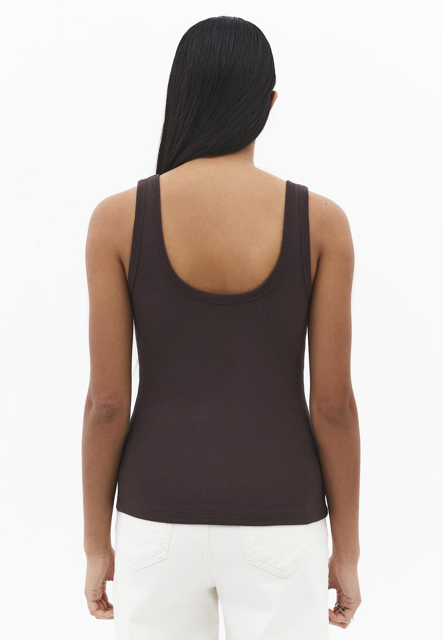 U Neck Tank Top - CHOCOLATE BROWN