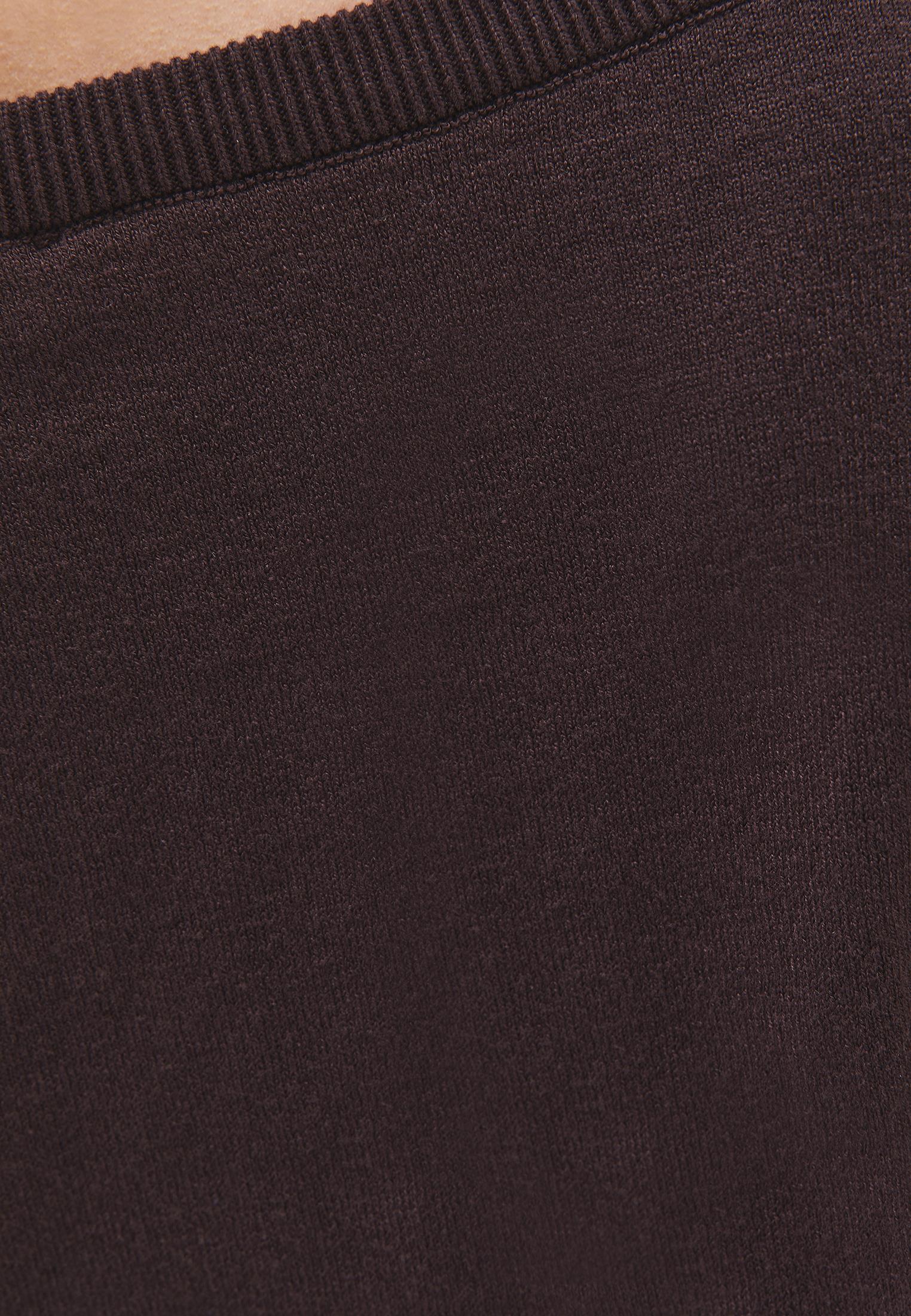 Boat Neck Long Sleeve Sweater - CHOCOLATE BROWN