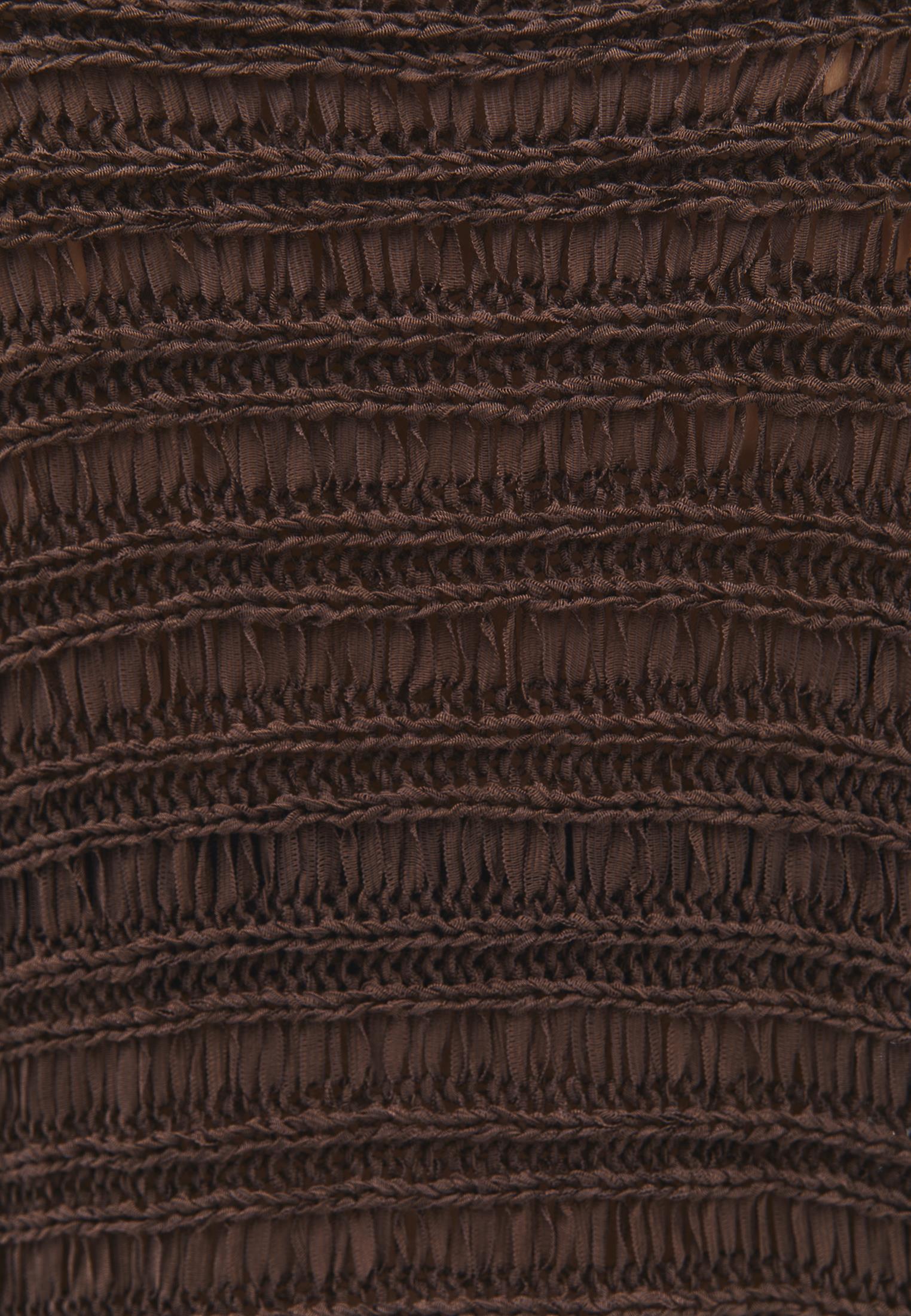Ajour Standard Boat Neck Knit Sweater - CHOCOLATE BROWN