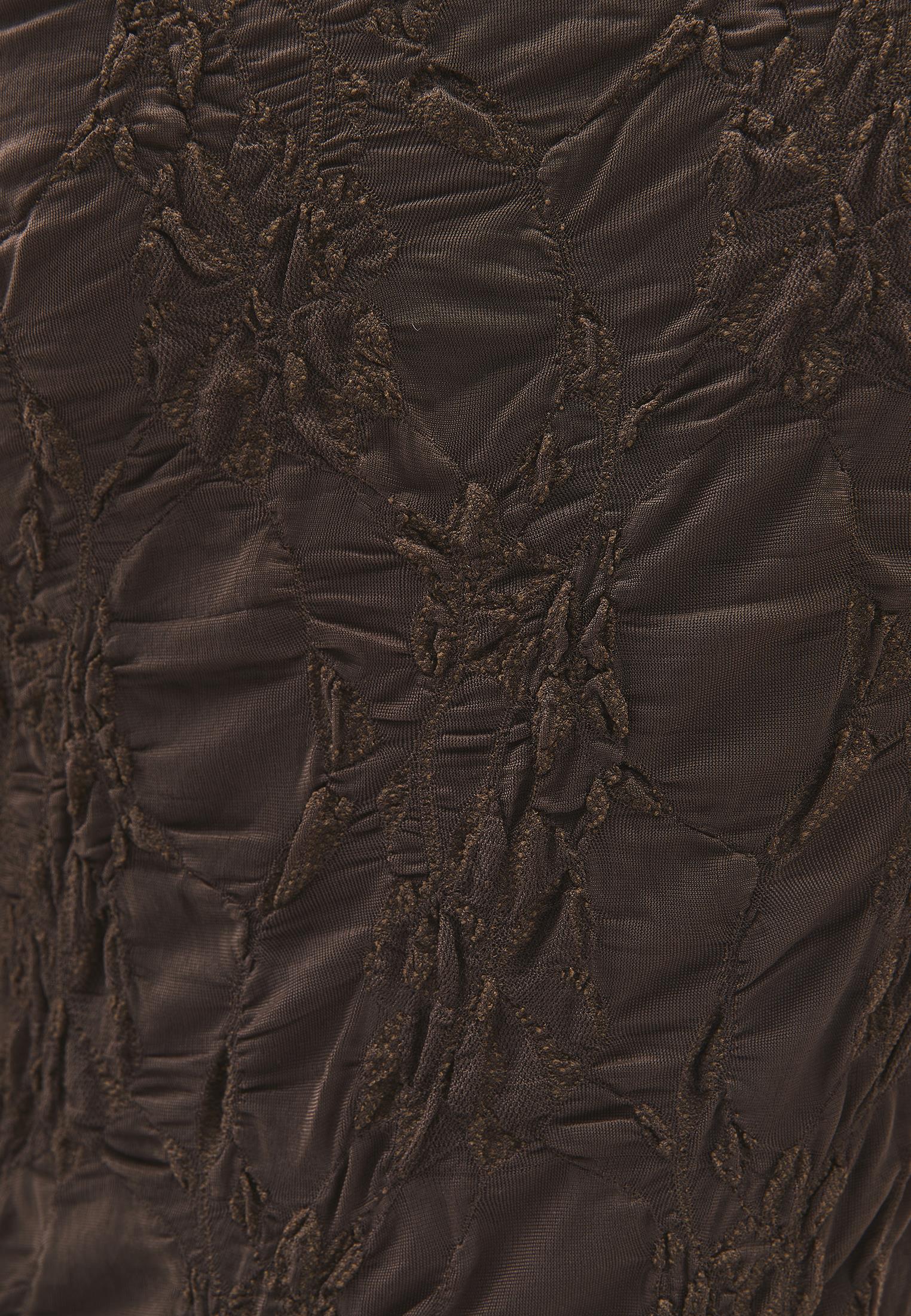 Sleeveless Long Dress With Crew Neck - CHOCOLATE BROWN
