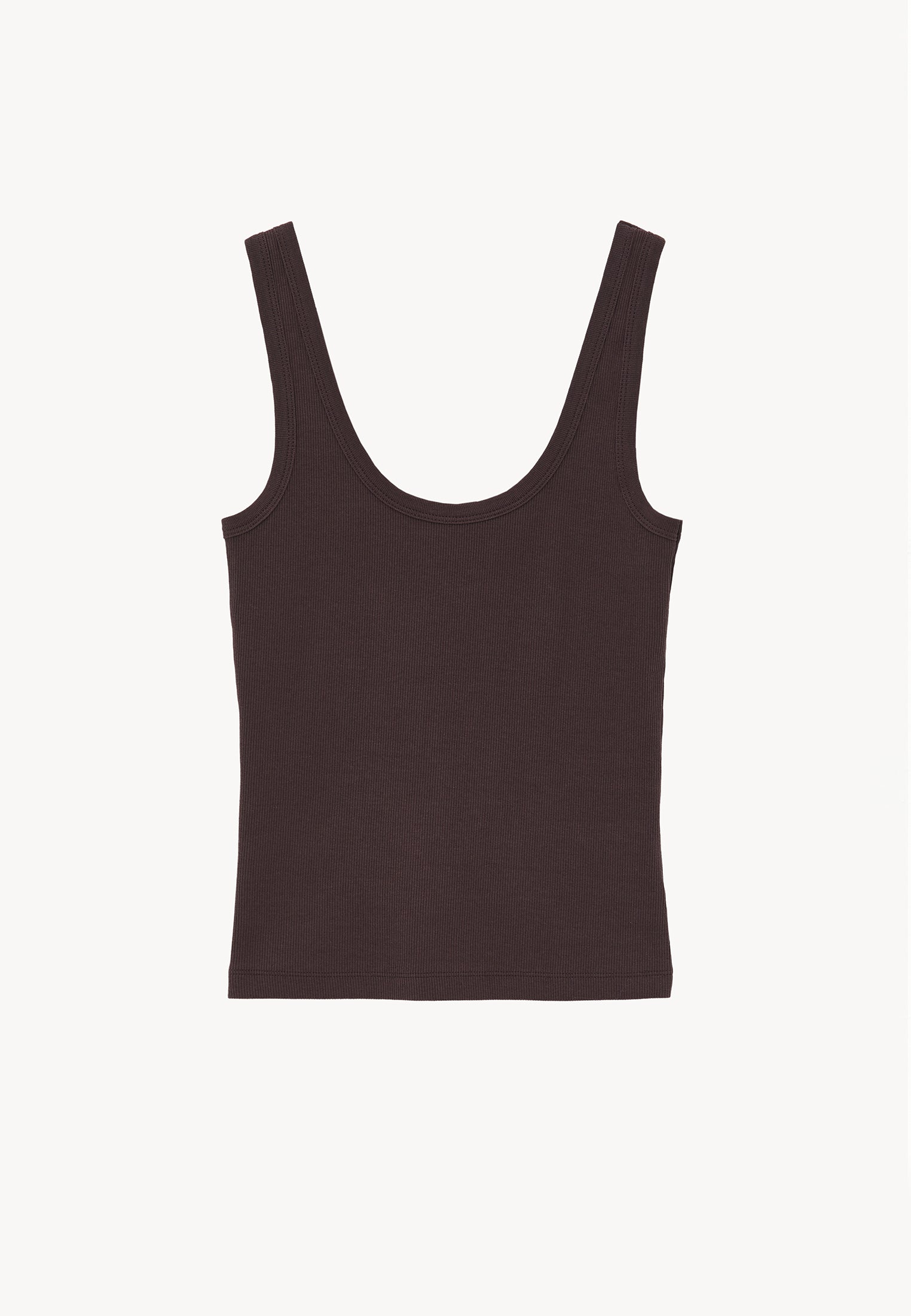 U Neck Tank Top - CHOCOLATE BROWN