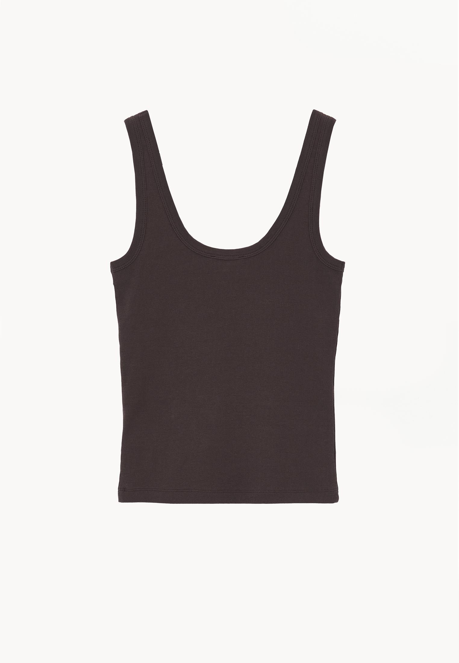 U Neck Tank Top - CHOCOLATE BROWN