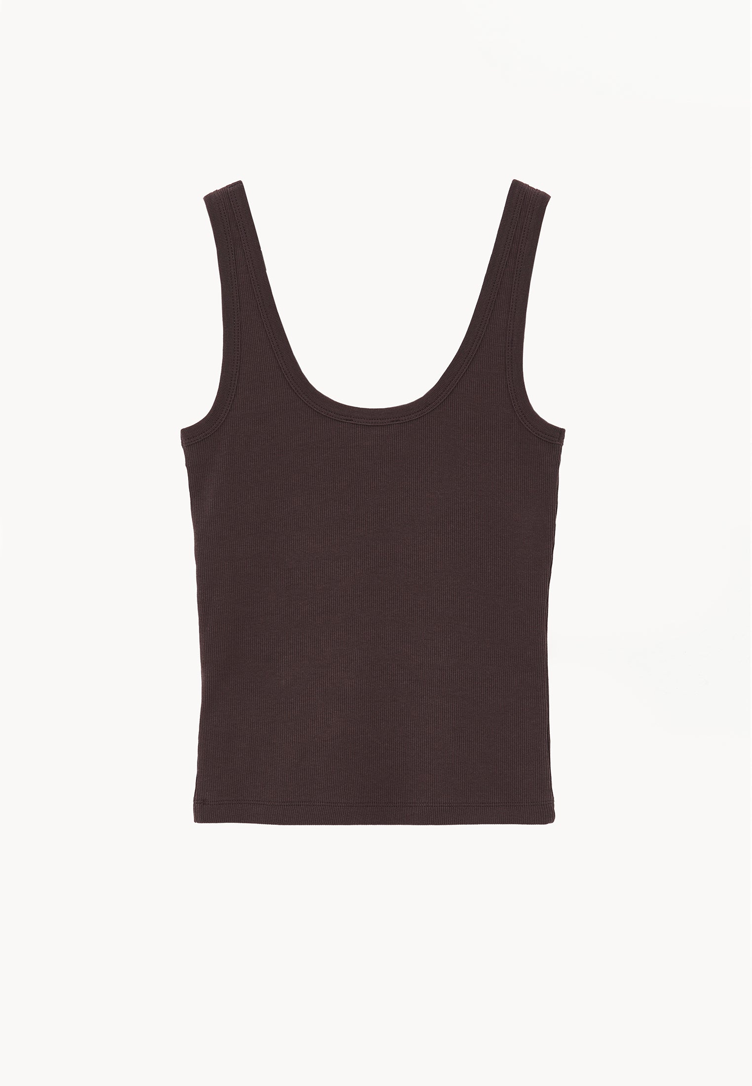 U Neck Tank Top - CHOCOLATE BROWN
