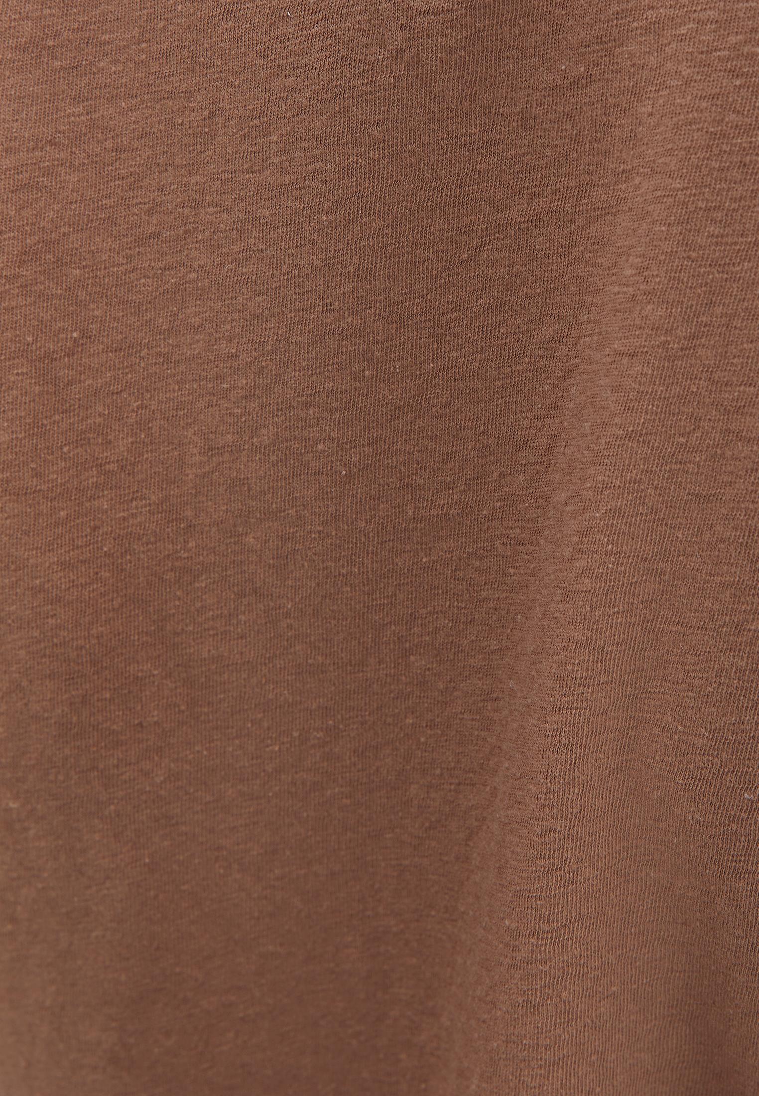 V Neck Linen T-Shirt - CHOCOLATE MALT