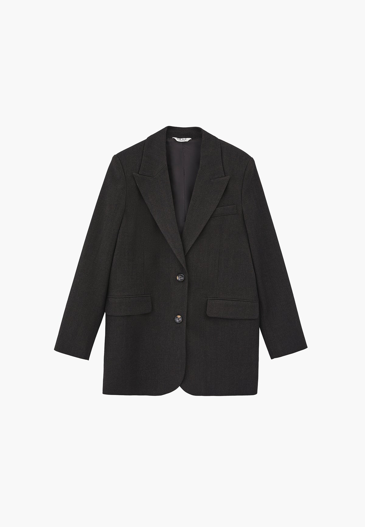 Button Detailed Boyfriend Tunic Blazer Jacket - CHOCOLATE PLUM