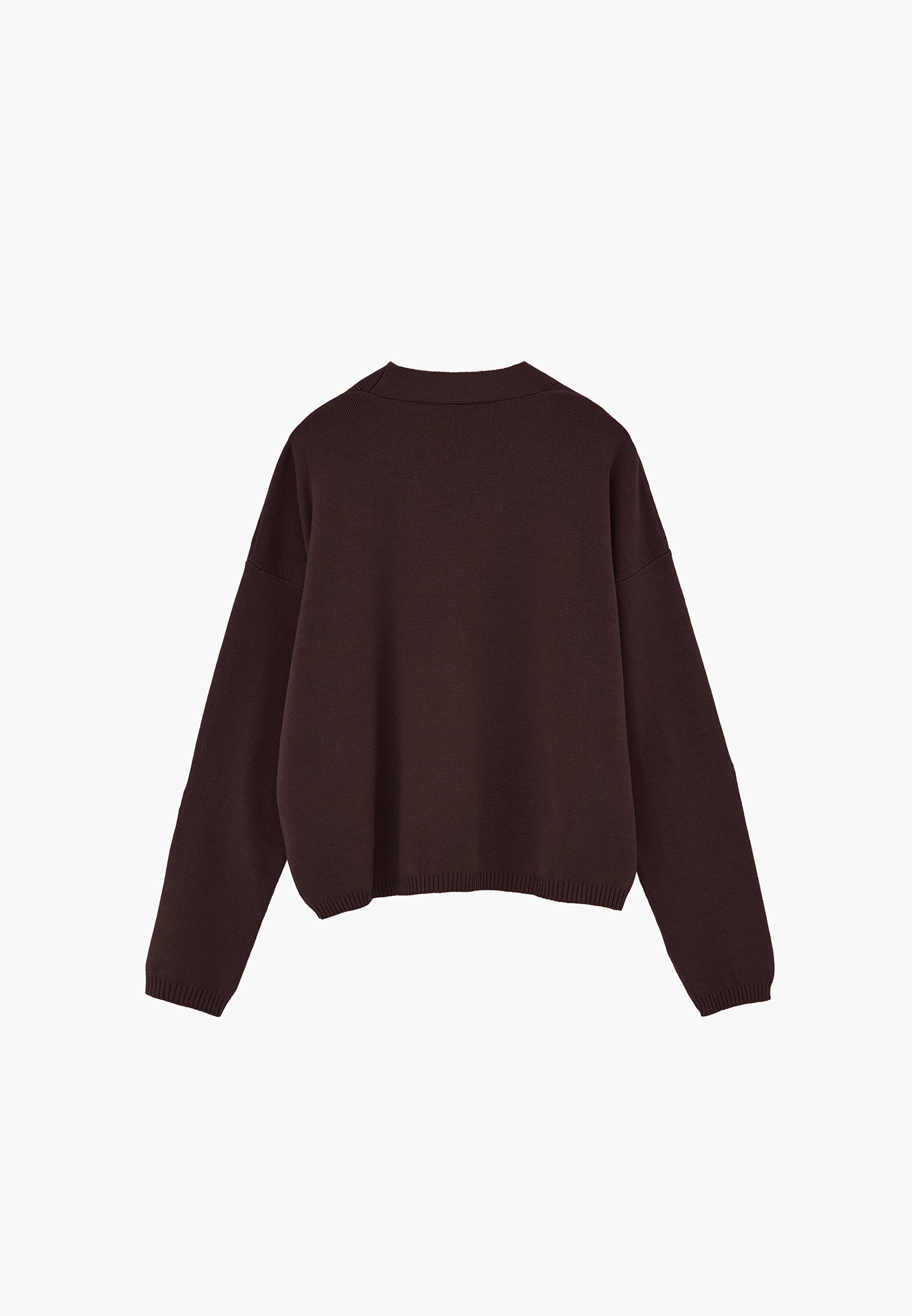 V-Neck Long Sleeve Cardigan - CHOCOLATE PLUM