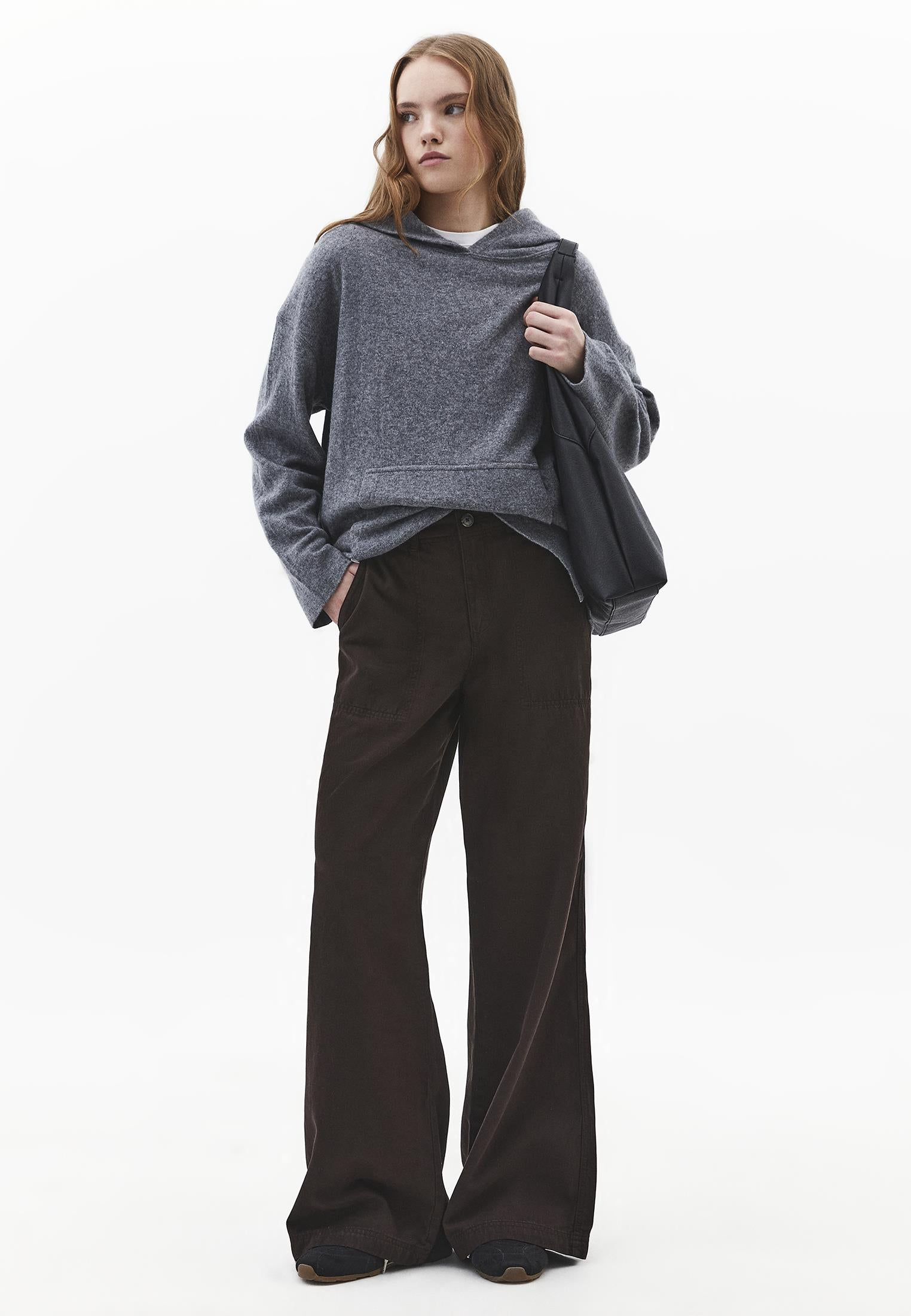 Wide Leg High Waist Pants - CHOCOLATE TORTE