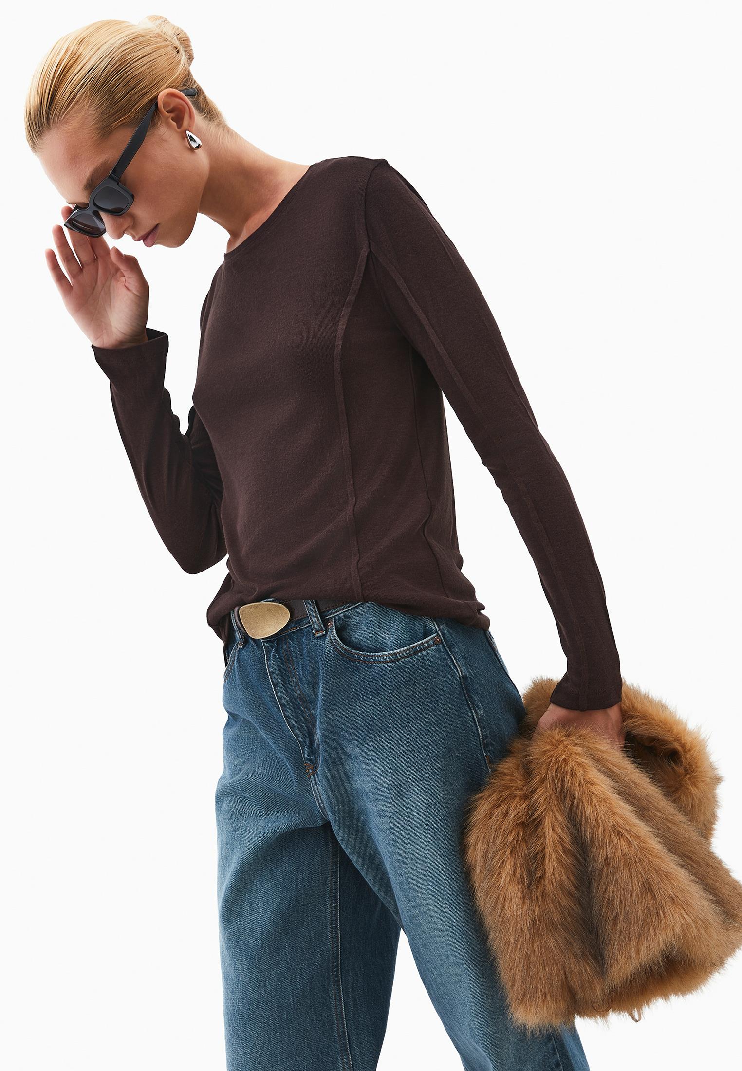 Slim Fit Crew Neck T-Shirt - CHOCOLATE TORTE