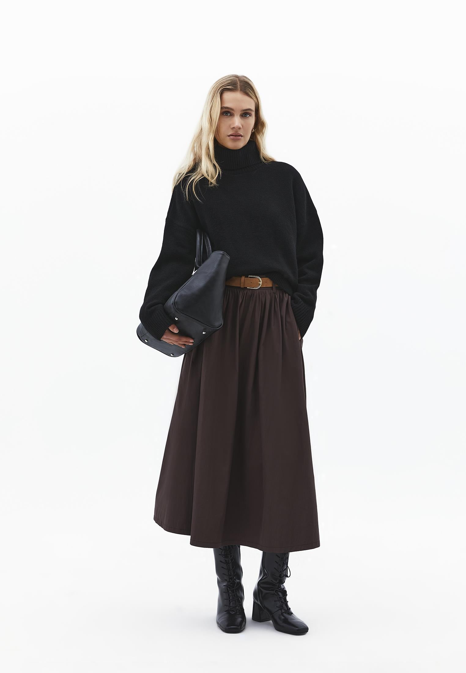 A-Line Long Skirt - CHOCOLATE TORTE