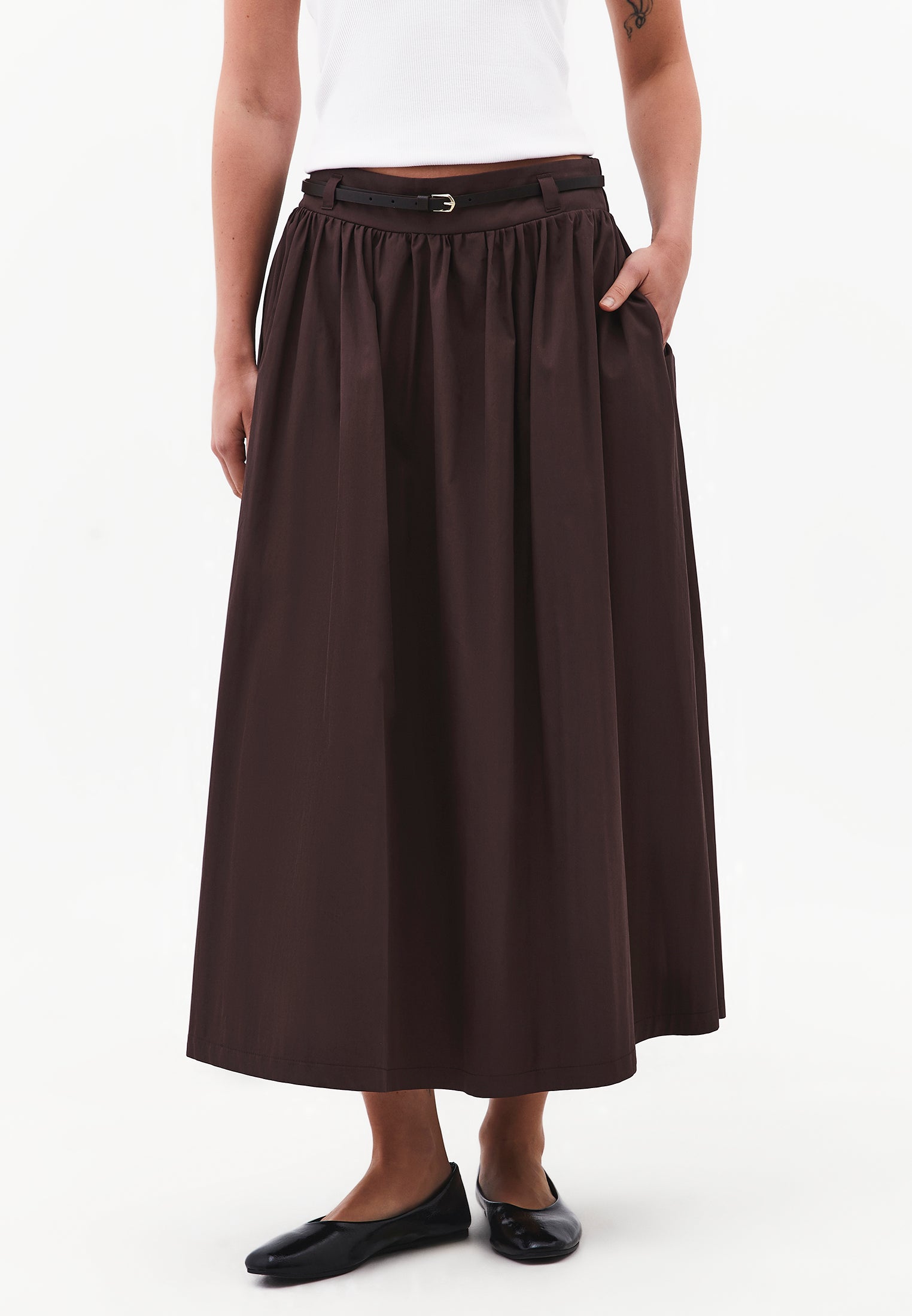 Long Flared Skirt - CHOCOLATE TORTE