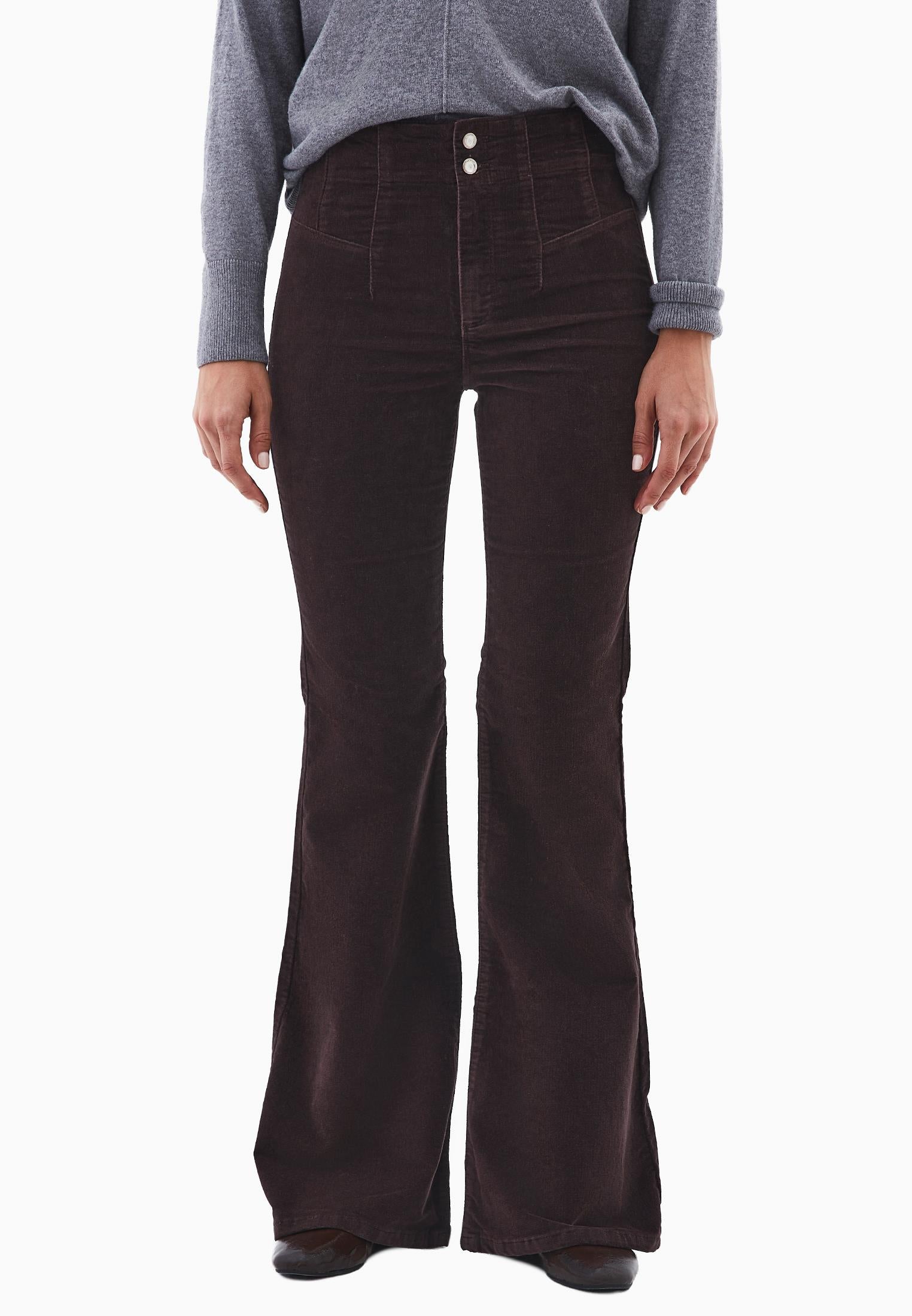Spanish Leg Corduroy Pants - CHOCOLATE TORTE