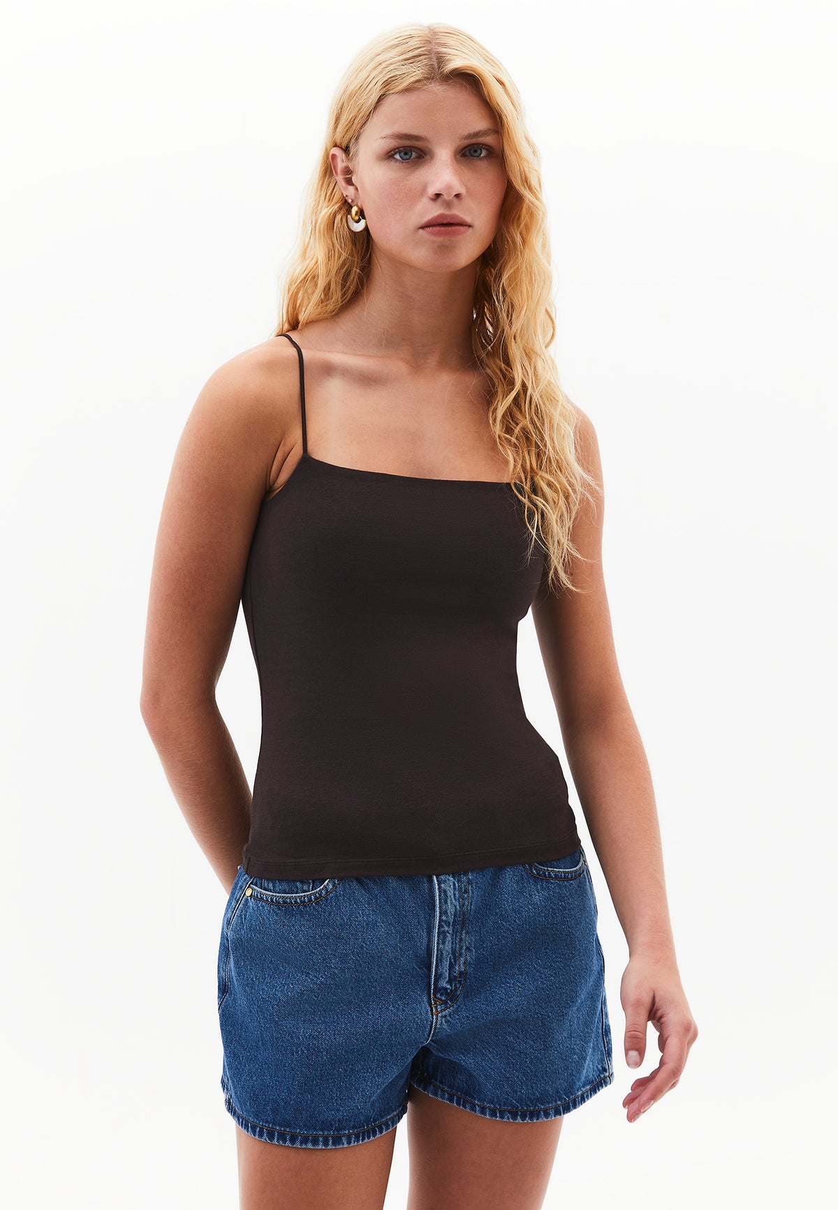 Wide Neck Bodycon Tank Top - CHOCOLATE TORTE