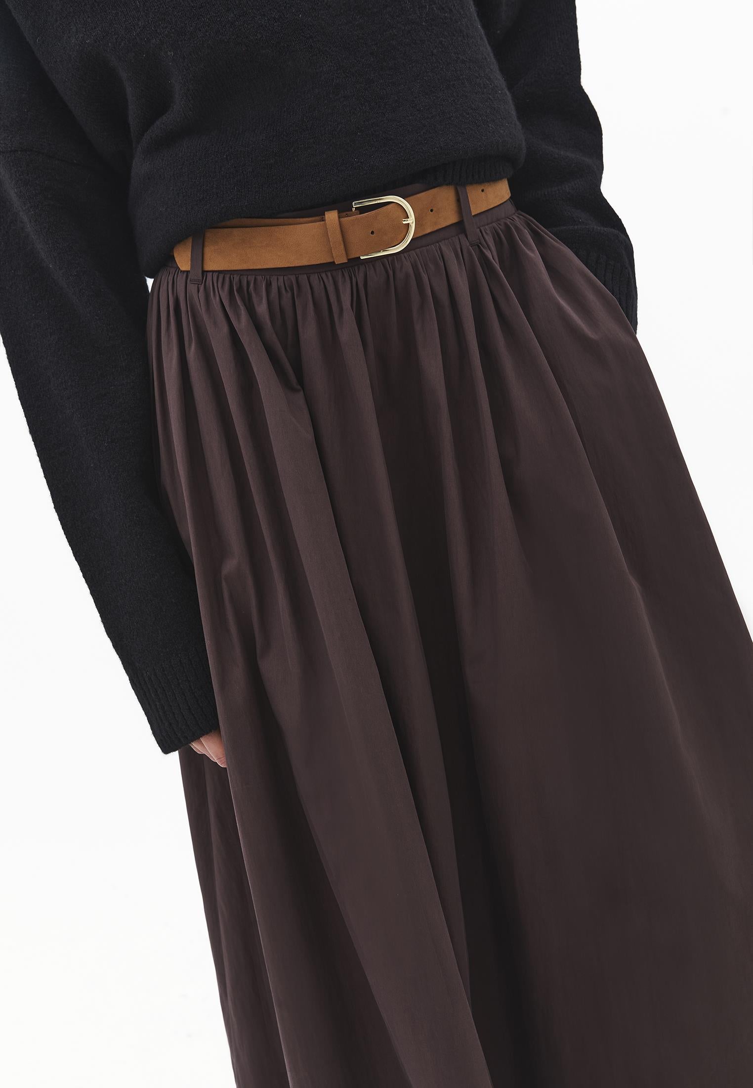 A-Line Long Skirt - CHOCOLATE TORTE