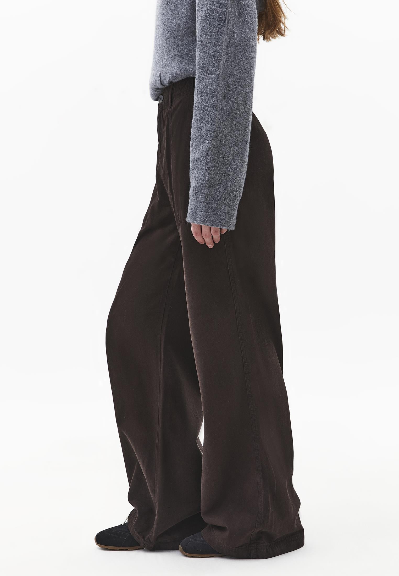 Wide Leg High Waist Pants - CHOCOLATE TORTE
