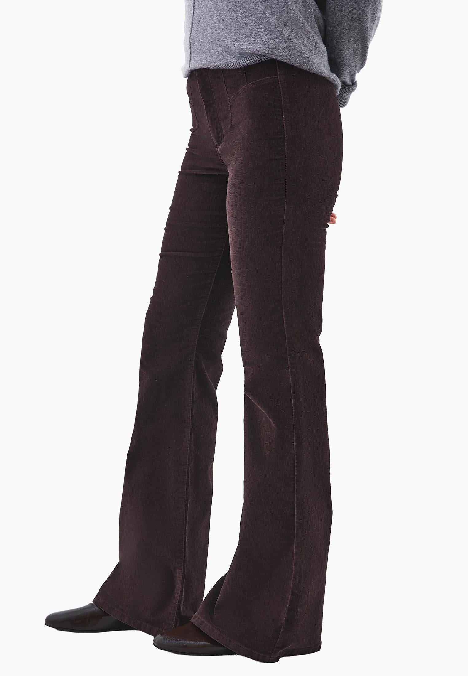 Spanish Leg Corduroy Pants - CHOCOLATE TORTE