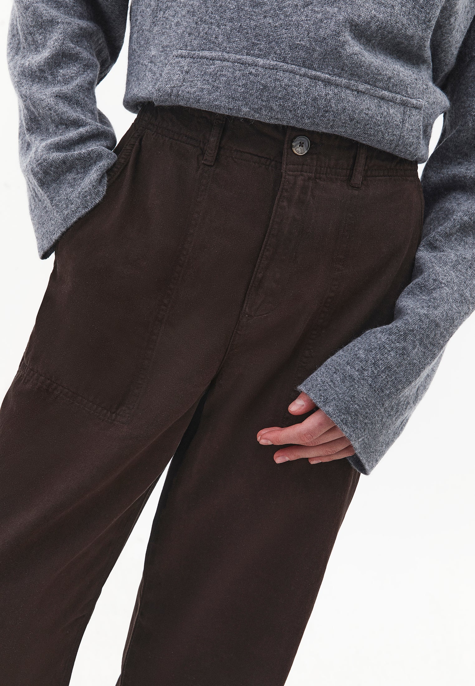 Wide Leg High Waist Pants - CHOCOLATE TORTE