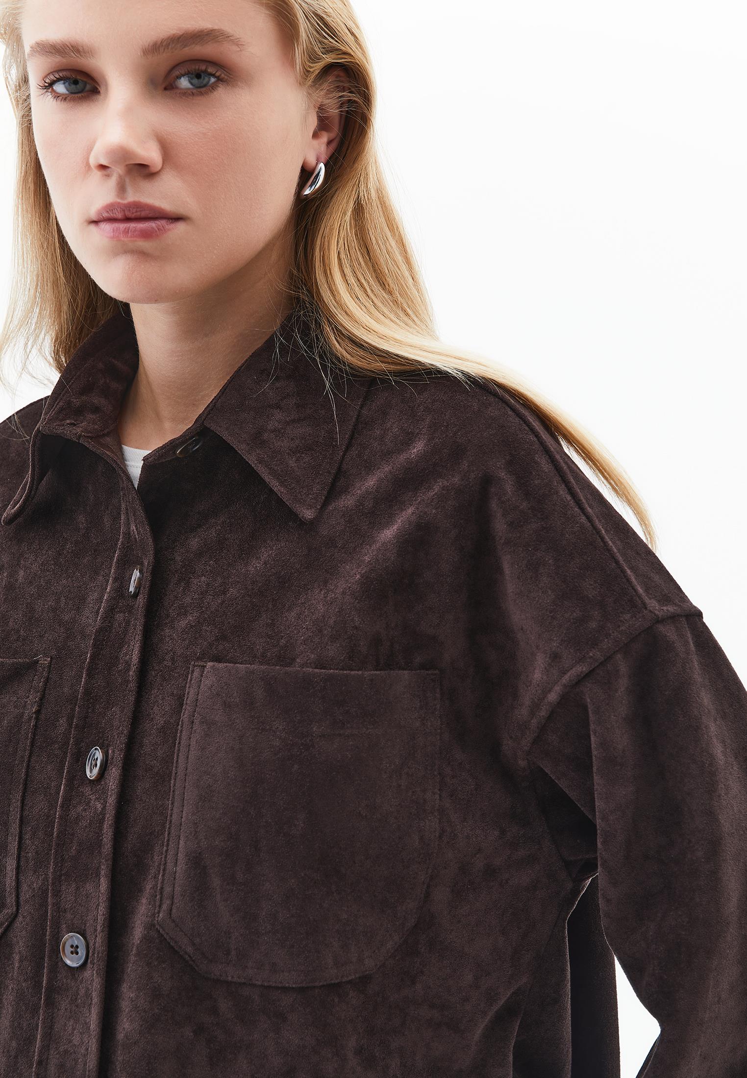 Oversize Shirt With Pocket Detail - CHOCOLATE TORTE