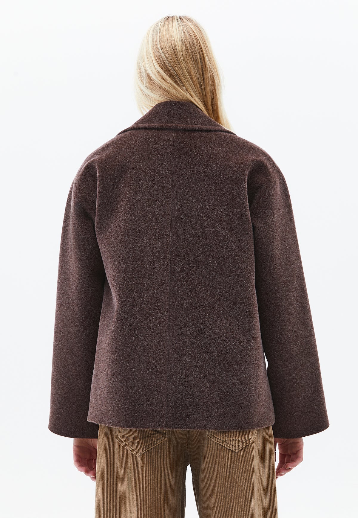 Double-Breasted Collar Button Detailed Coat - CHOCOLATE TORTE