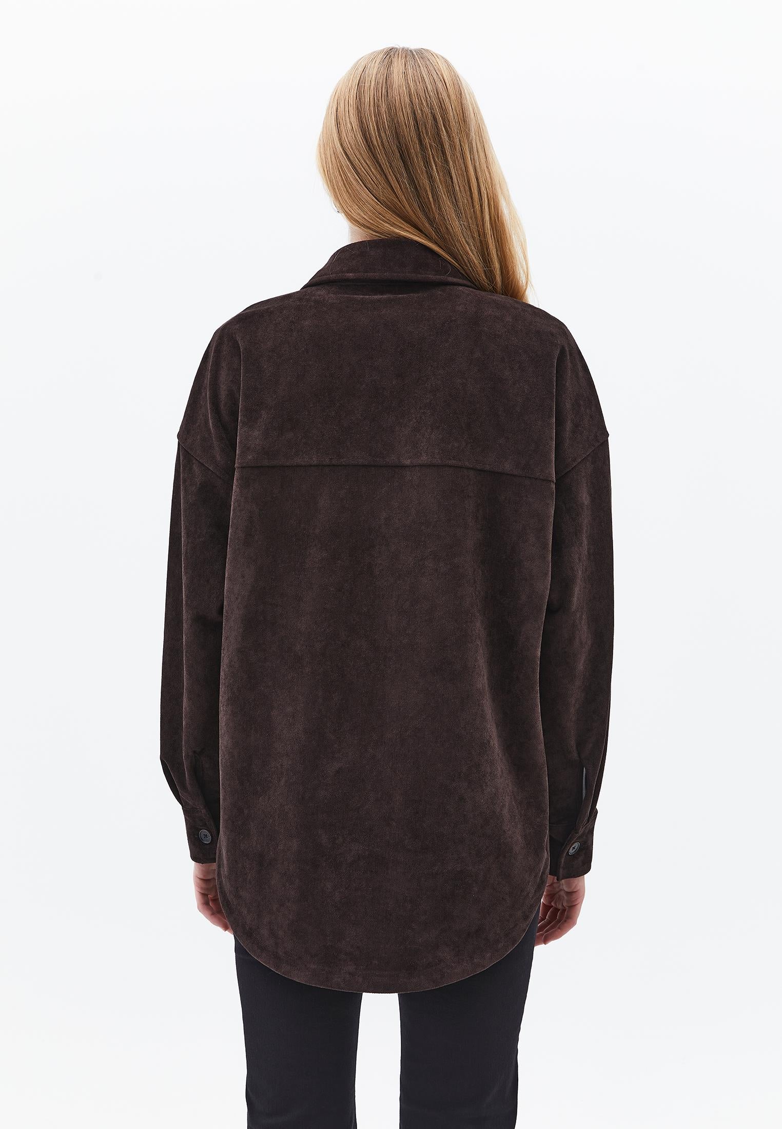 Oversize Shirt With Pocket Detail - CHOCOLATE TORTE