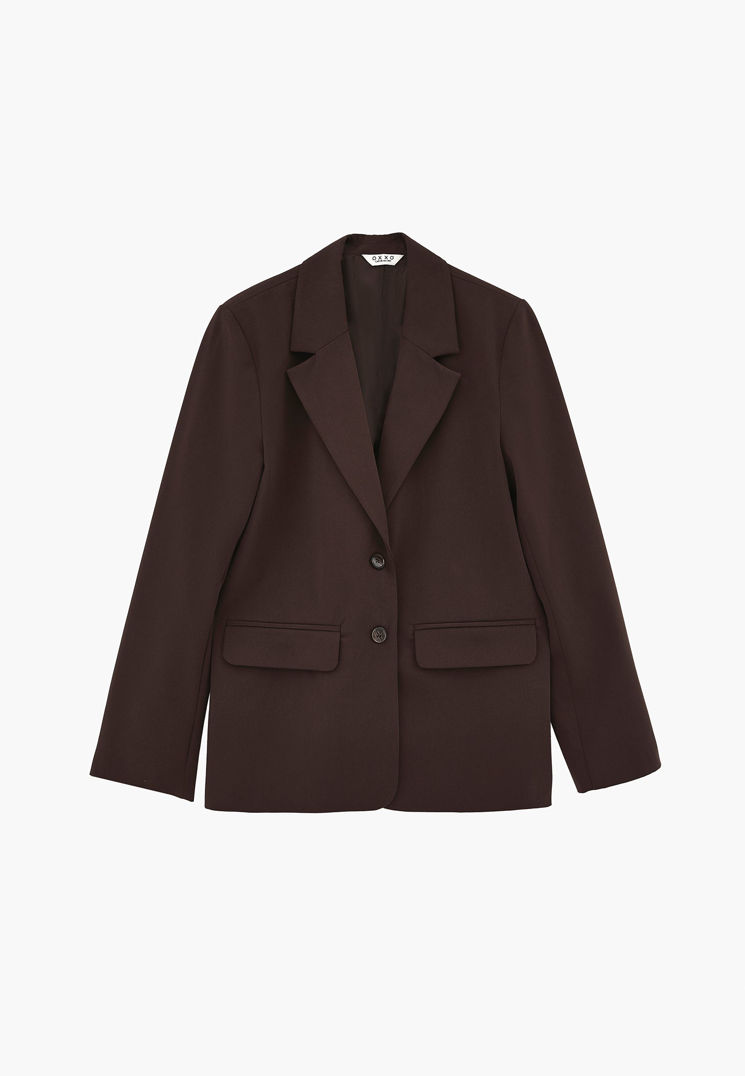 Oversize Blazer Jacket With Slit Detail - CHOCOLATE TORTE