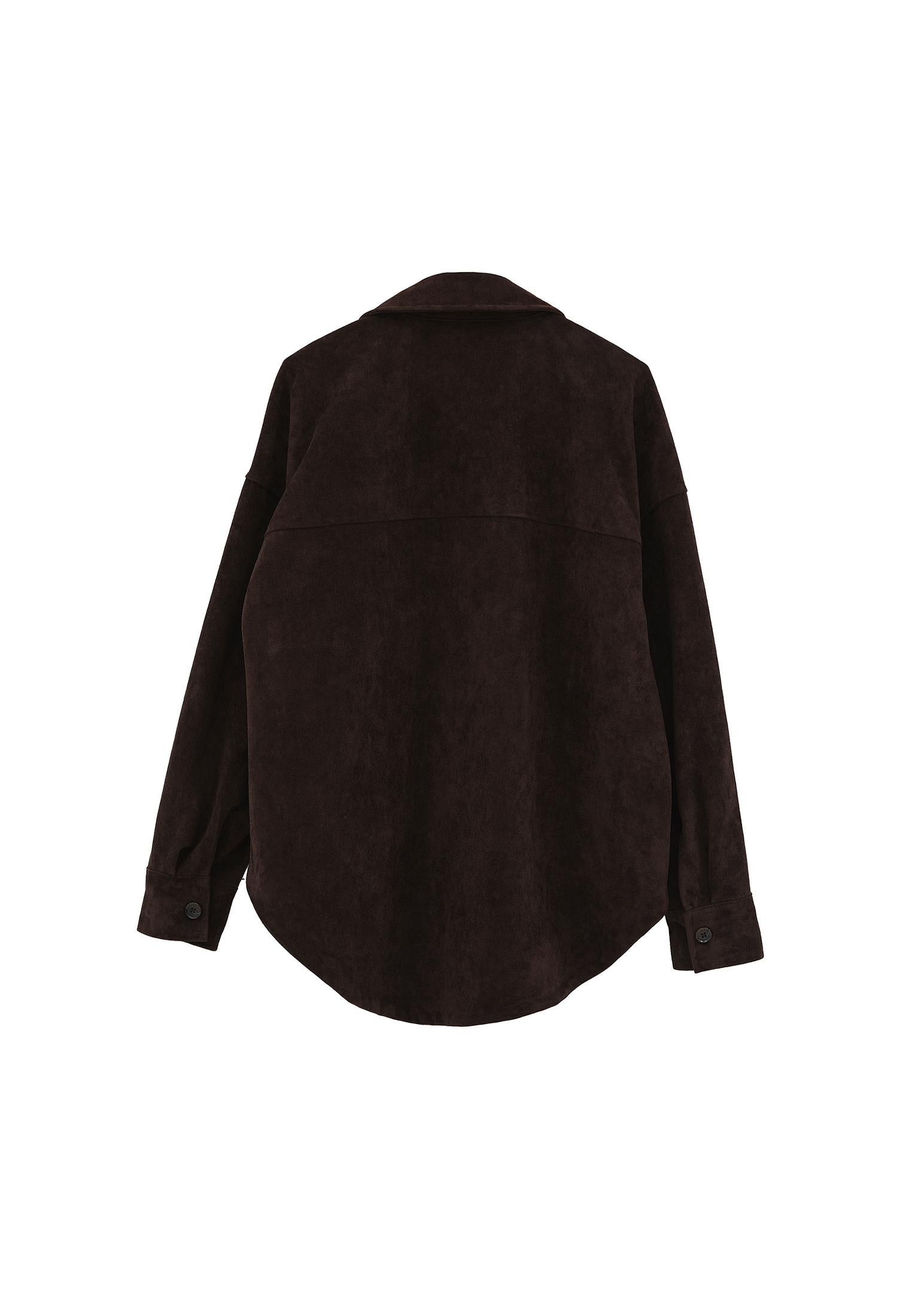 Oversize Shirt With Pocket Detail - CHOCOLATE TORTE