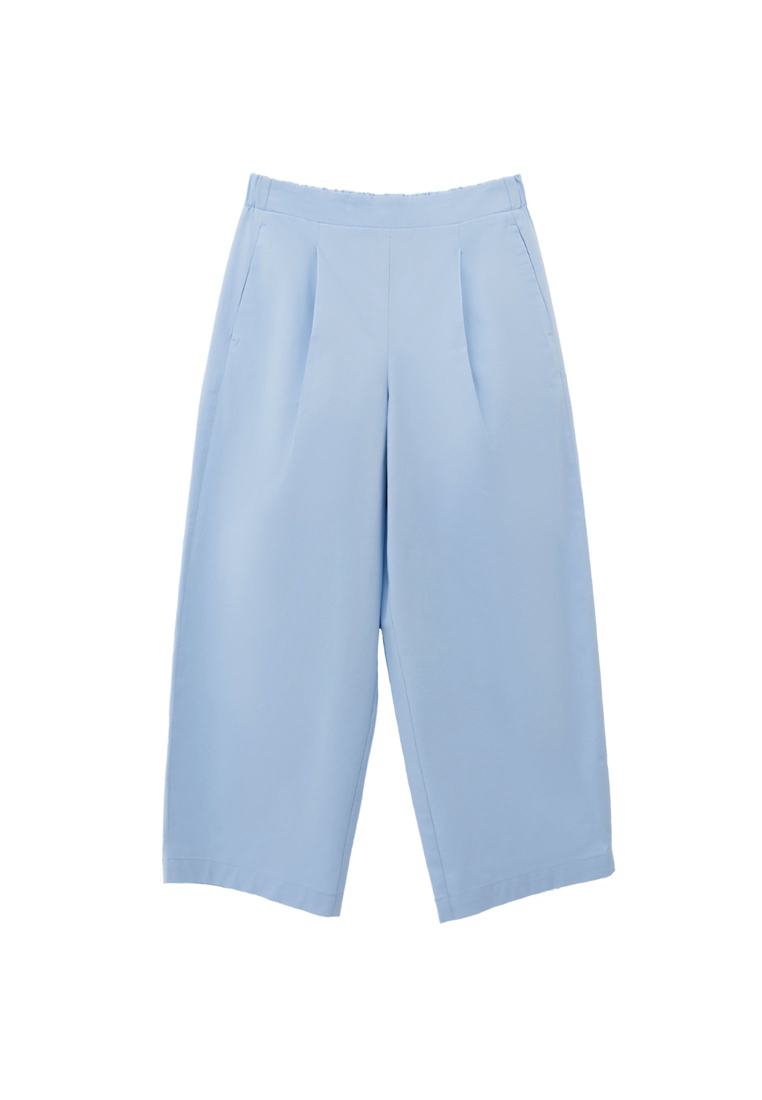 Pleated High Waist Carrot Pants - CLEAR SKY
