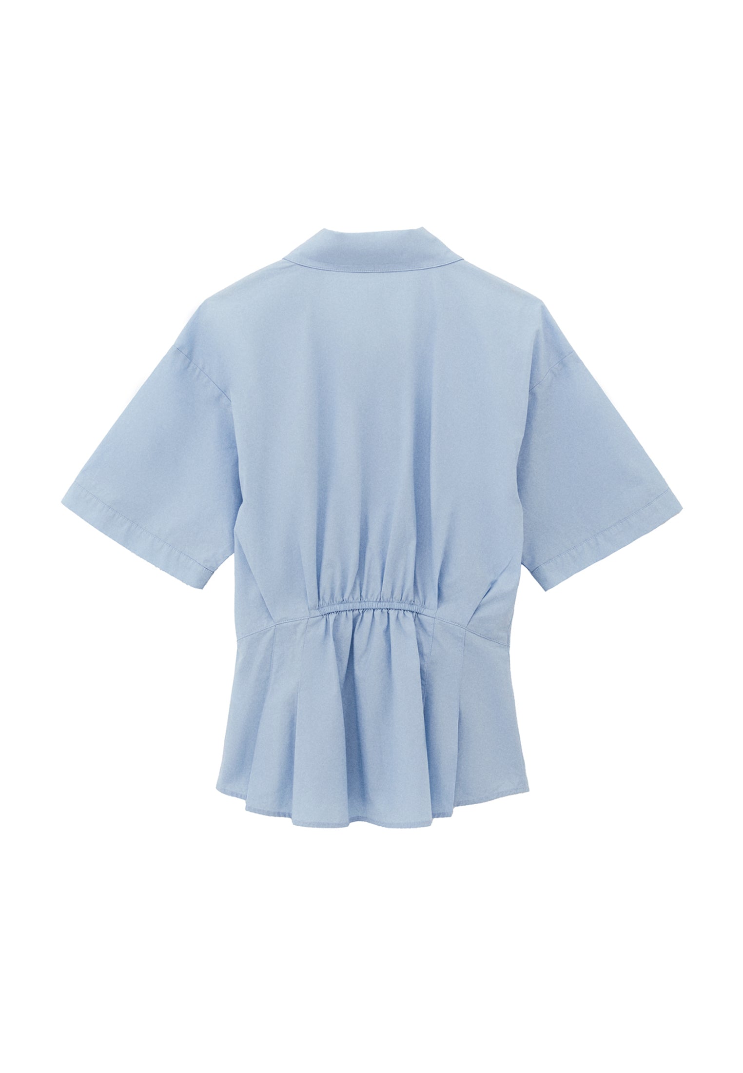 Pleated Cotton Shirt - CLEAR SKY