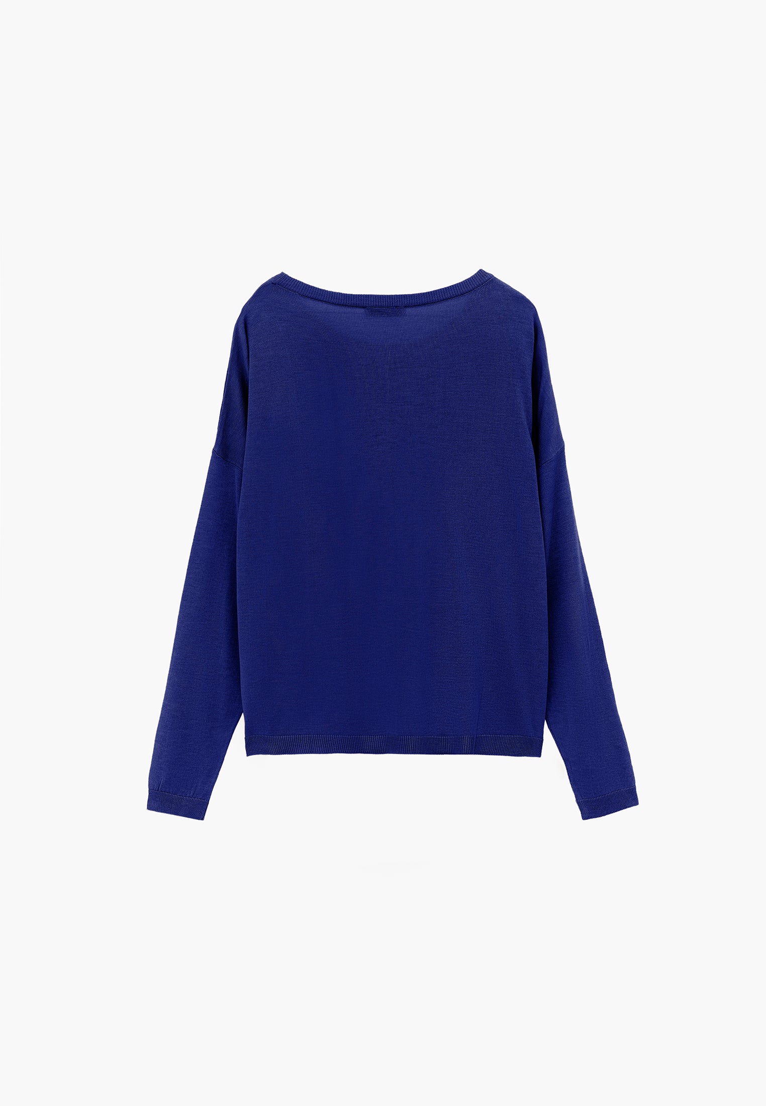 Boat Neck Knit Sweater - CLEMATIS BLUE