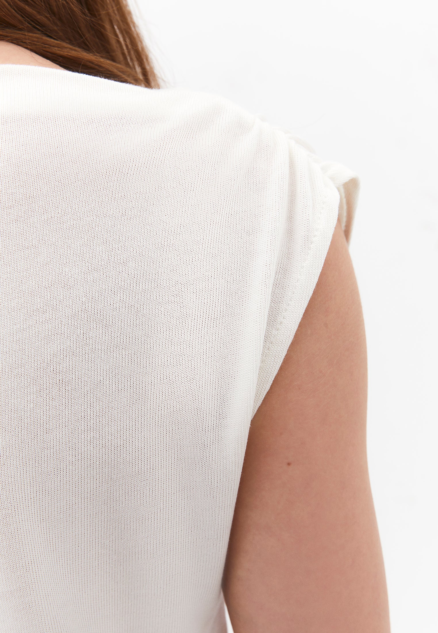 Boat Neck Sleeveless Ruched Tank Top - CLOUD DANCER
