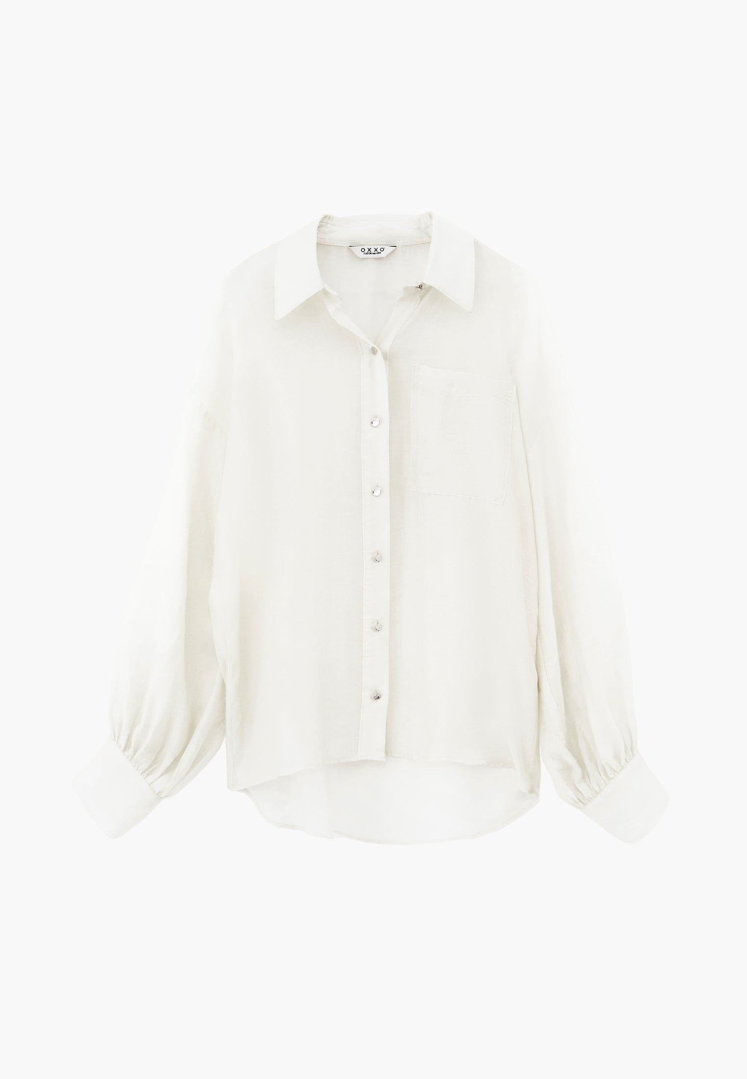 Shirt With Button And Pocket Detail - CLOUD DANCER
