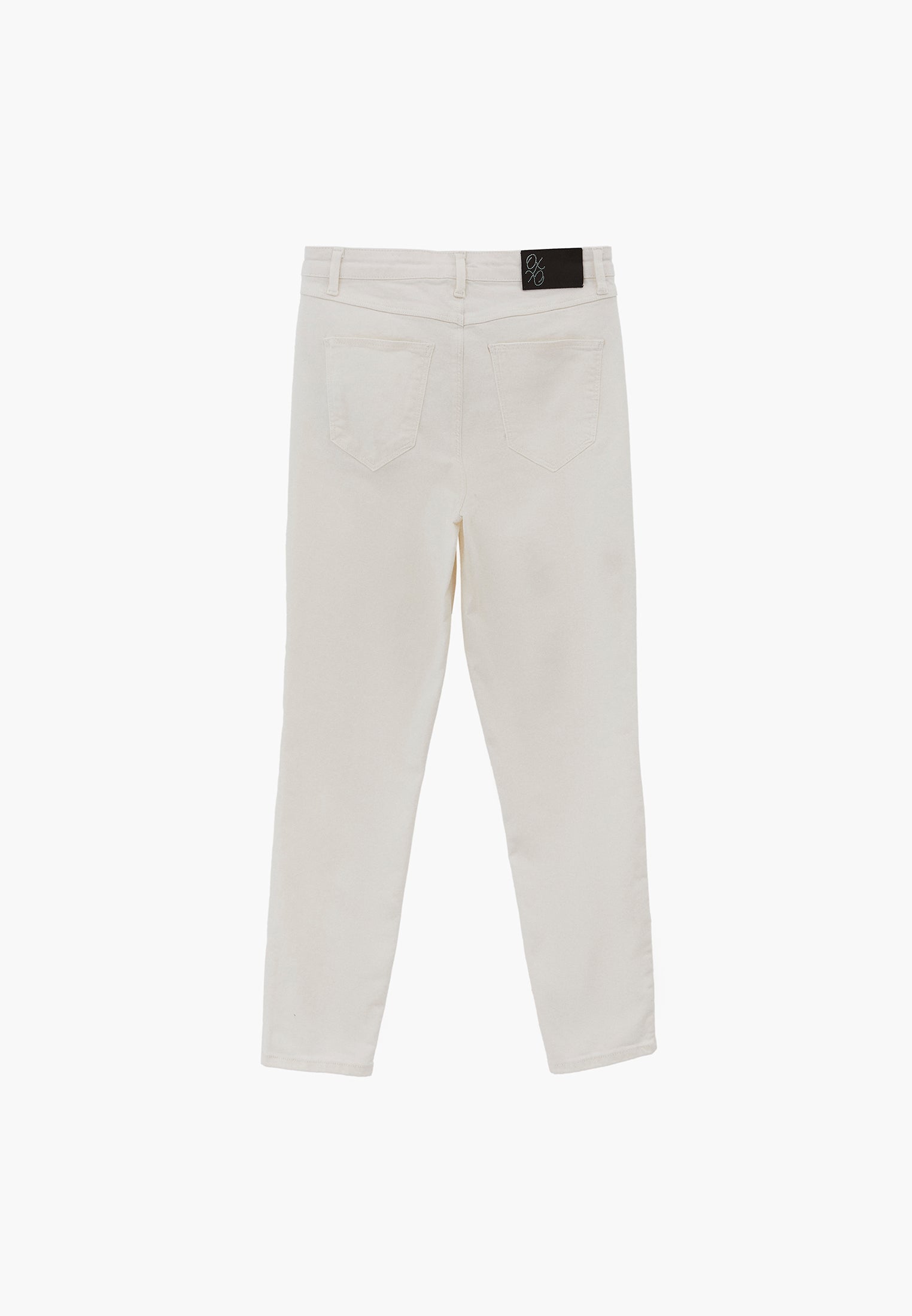 High Waist Pants With Pocket Details And Slim Leg - CLOUD DANCER