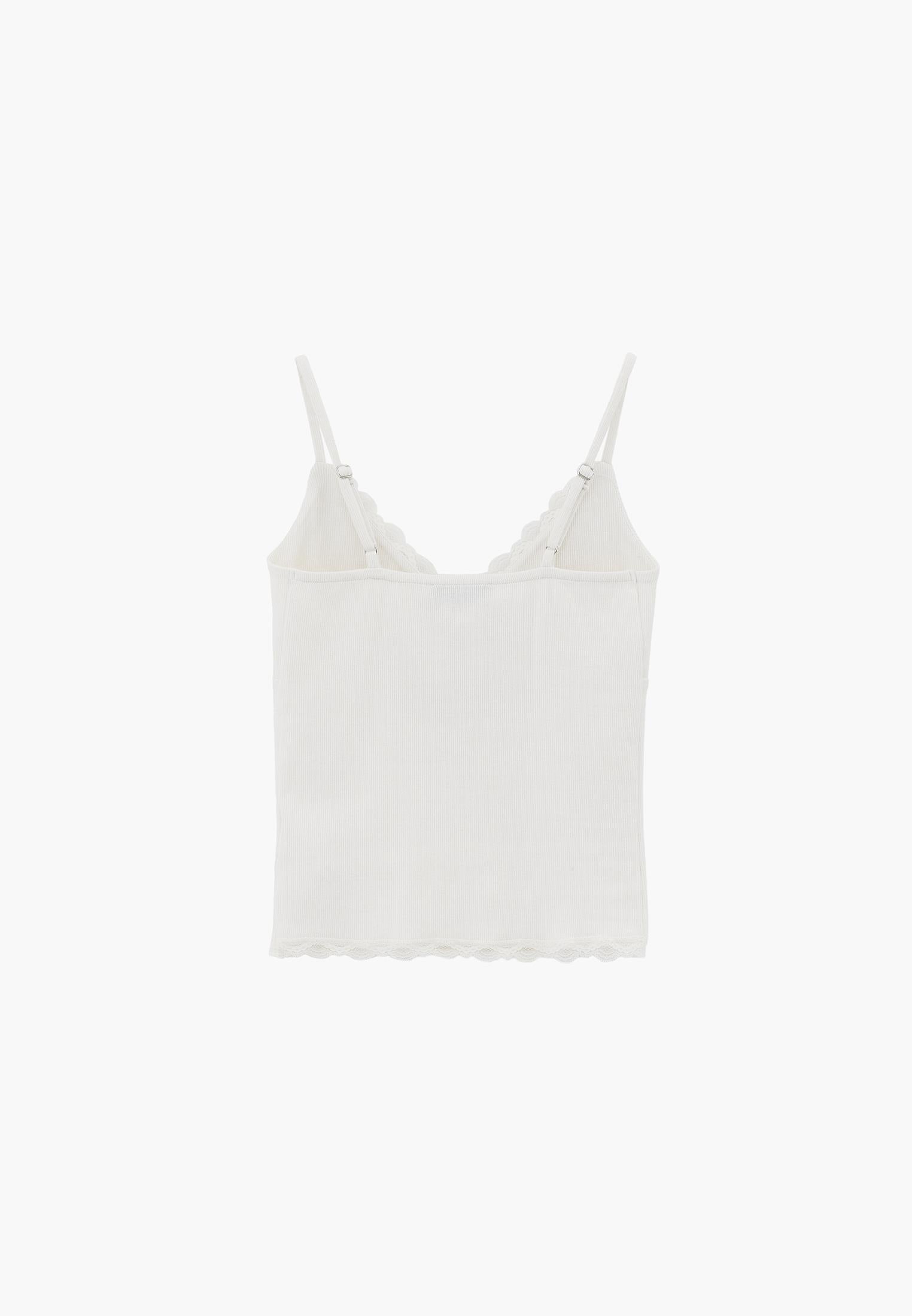 V Neck Women Tank Top - CLOUD DANCER