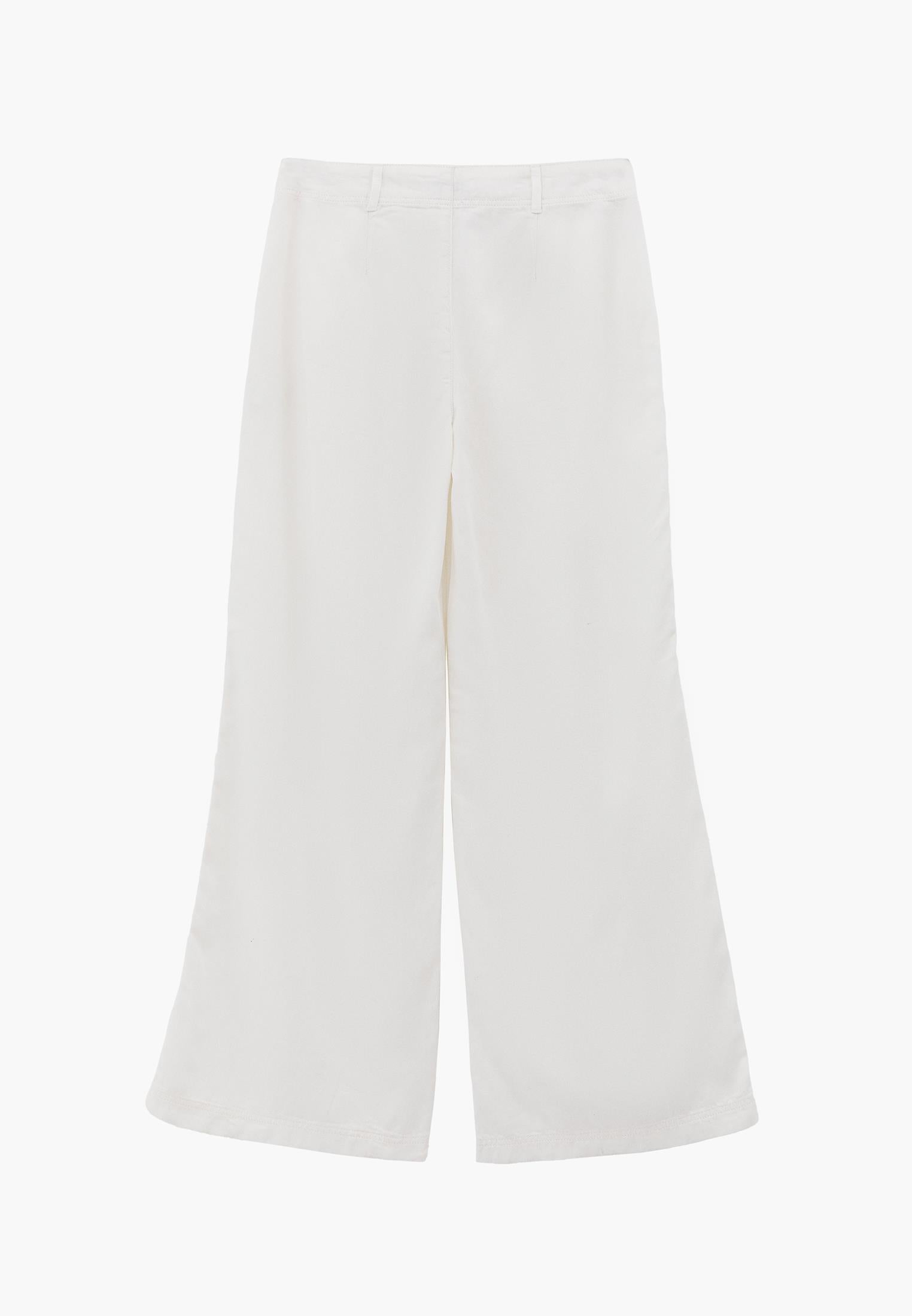 High Waist Pocket Detailed Wide Leg Pants - CLOUD DANCER