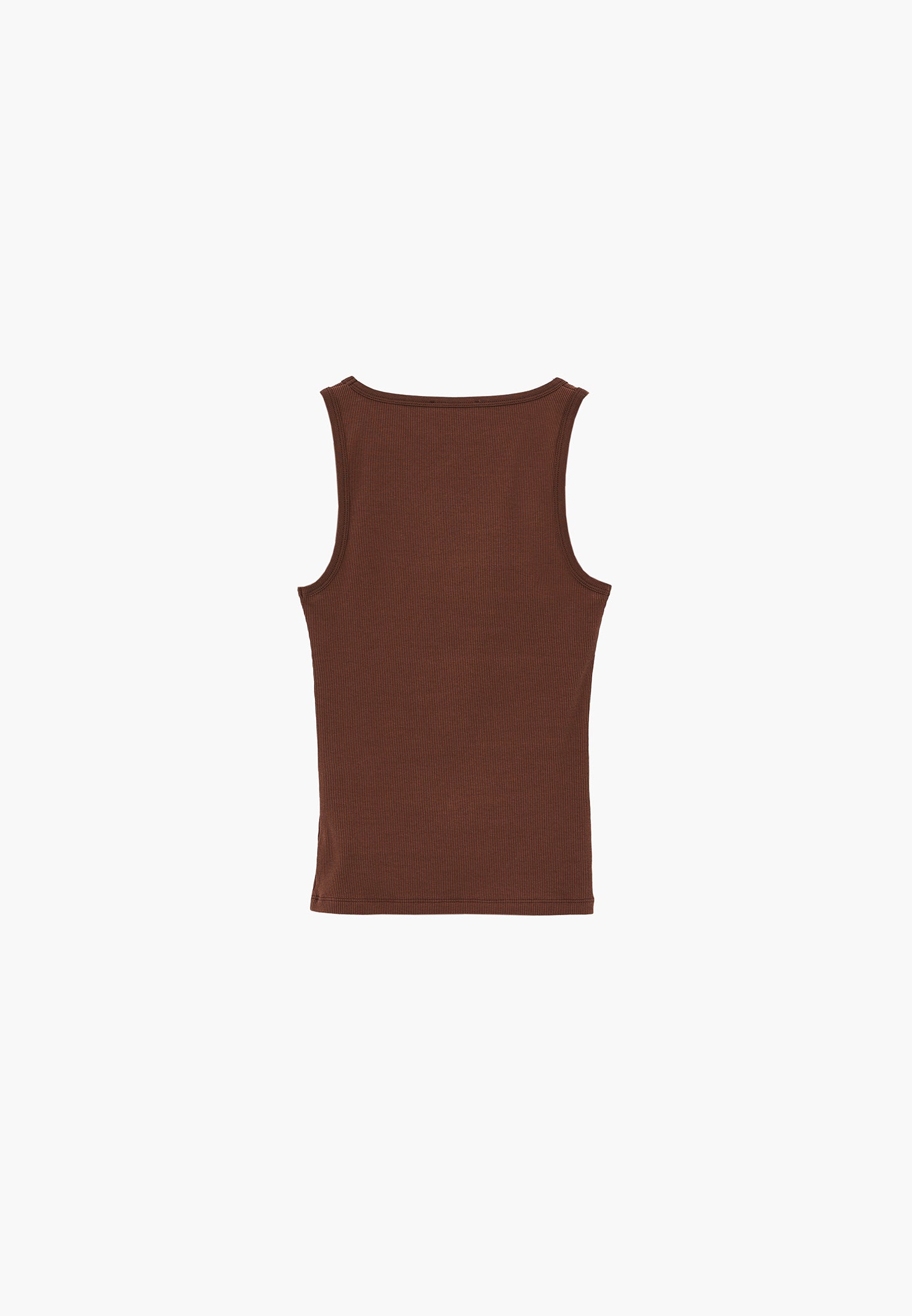 Square Neck Bodycon Tank Top - COCOA BROWN