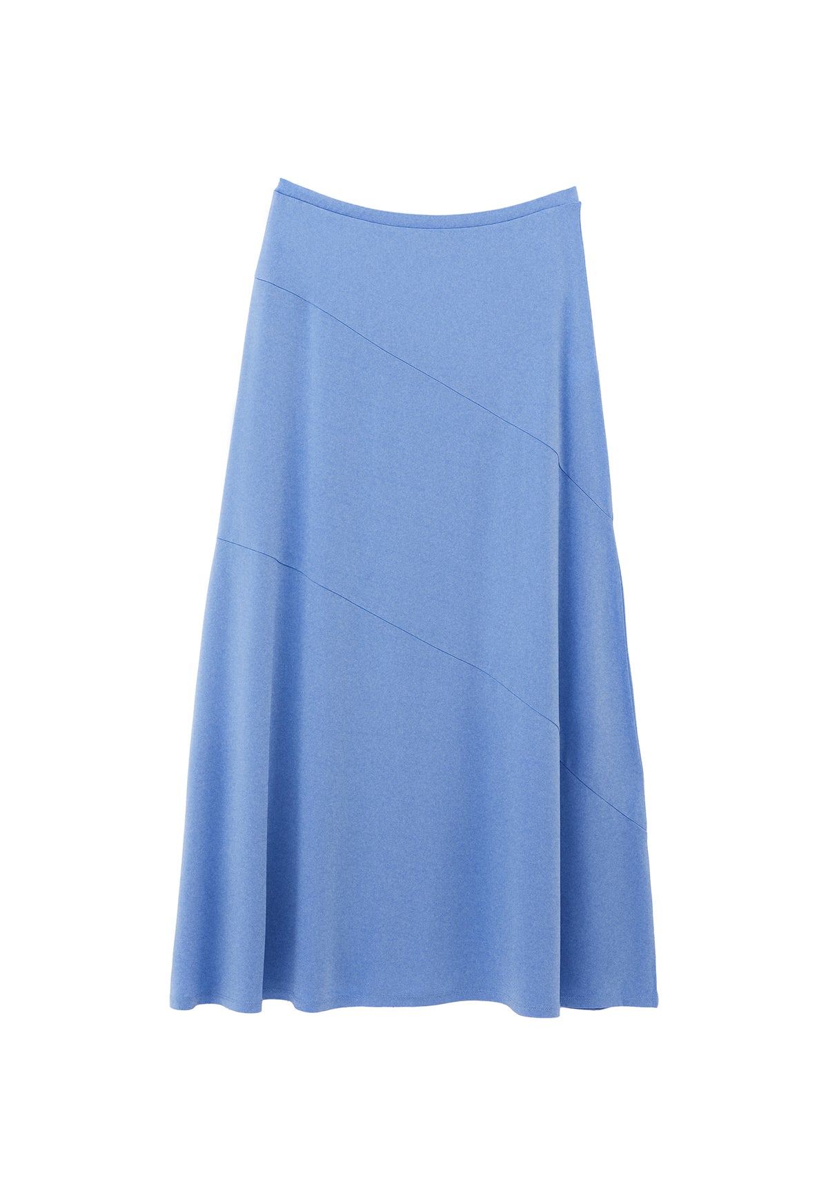 Long Skirt With Cut A-Shape - CORNFLOWER