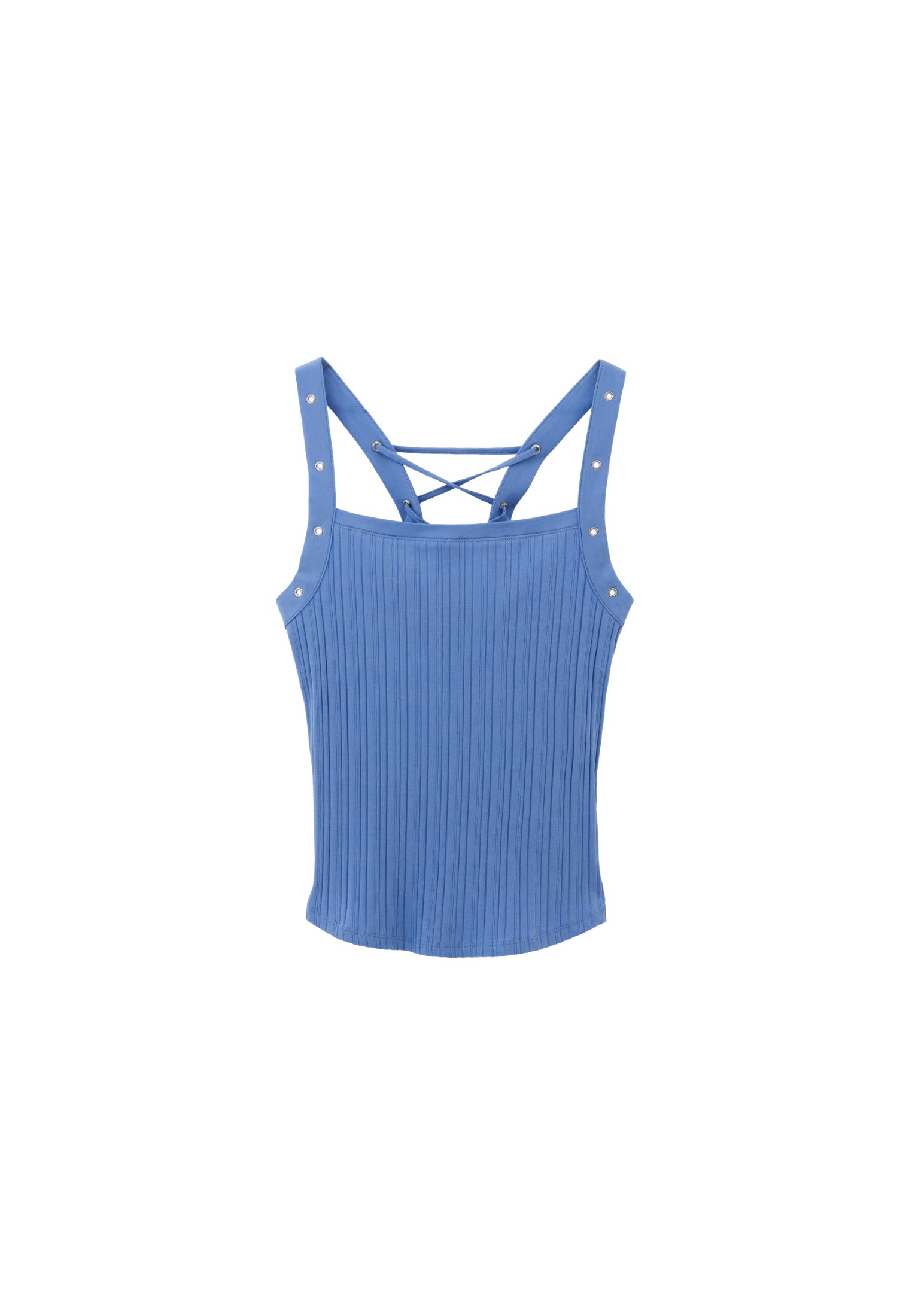 Wide Neck Tank Top - CORNFLOWER