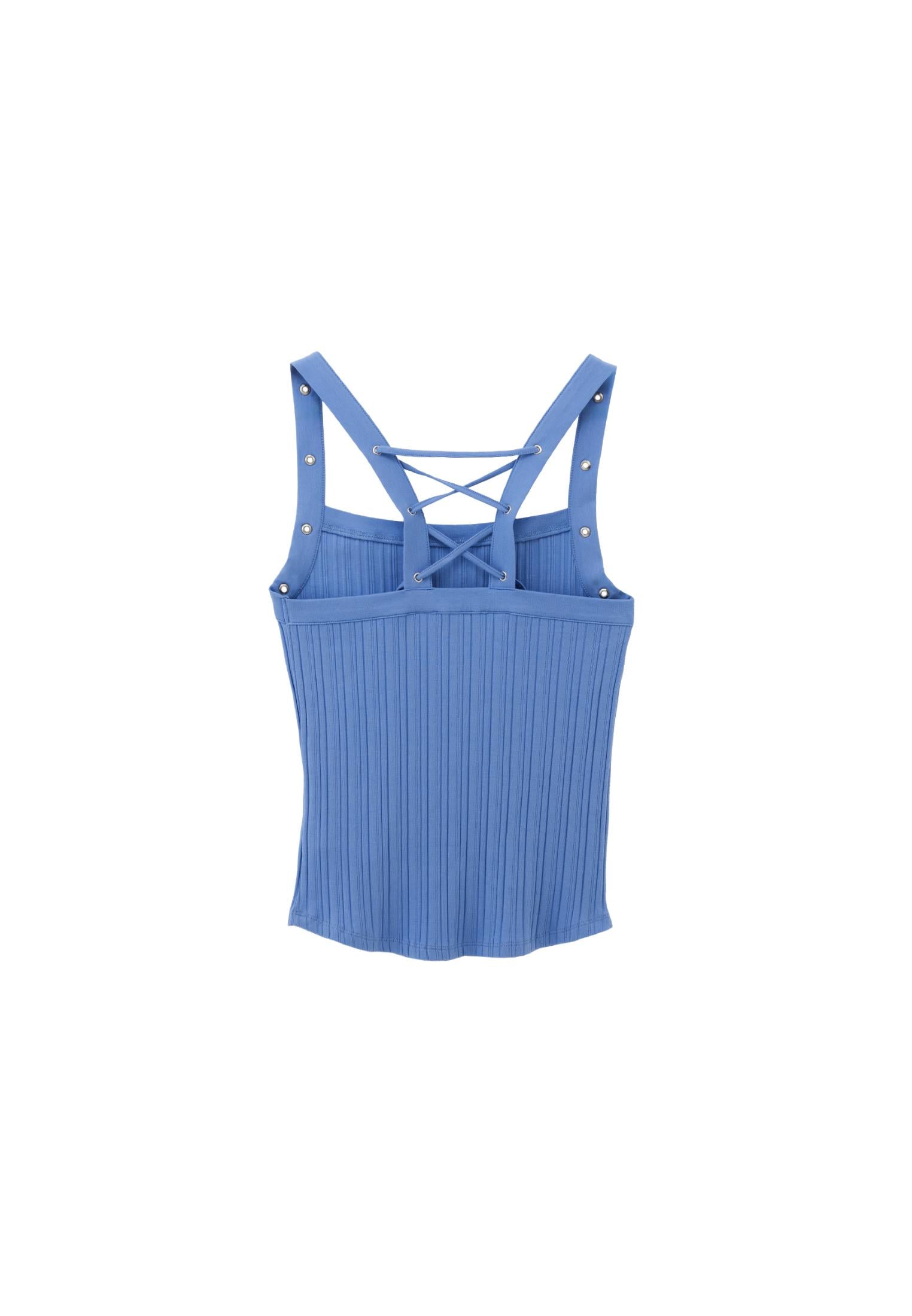 Wide Neck Tank Top - CORNFLOWER