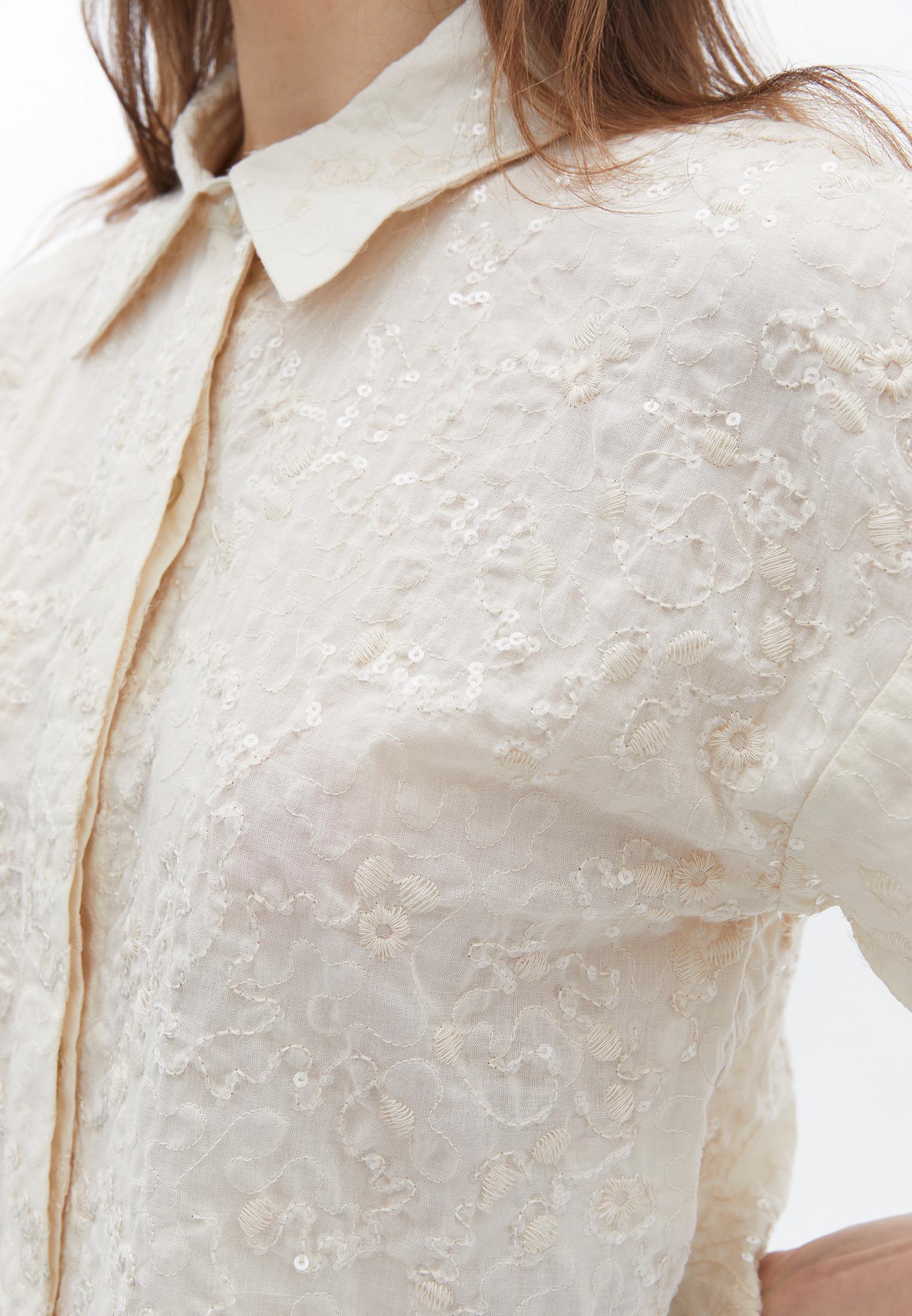 Short Sleeve Buttoned Shirt - CREME BRULEE