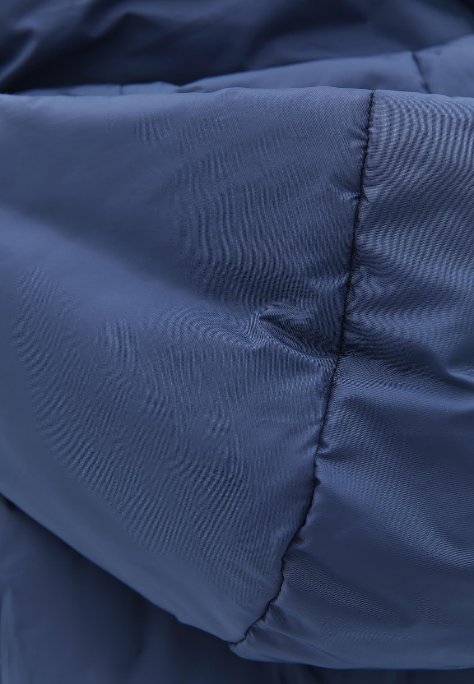 Loose Jacket With High Collar And Pocket Details - CROWN BLUE