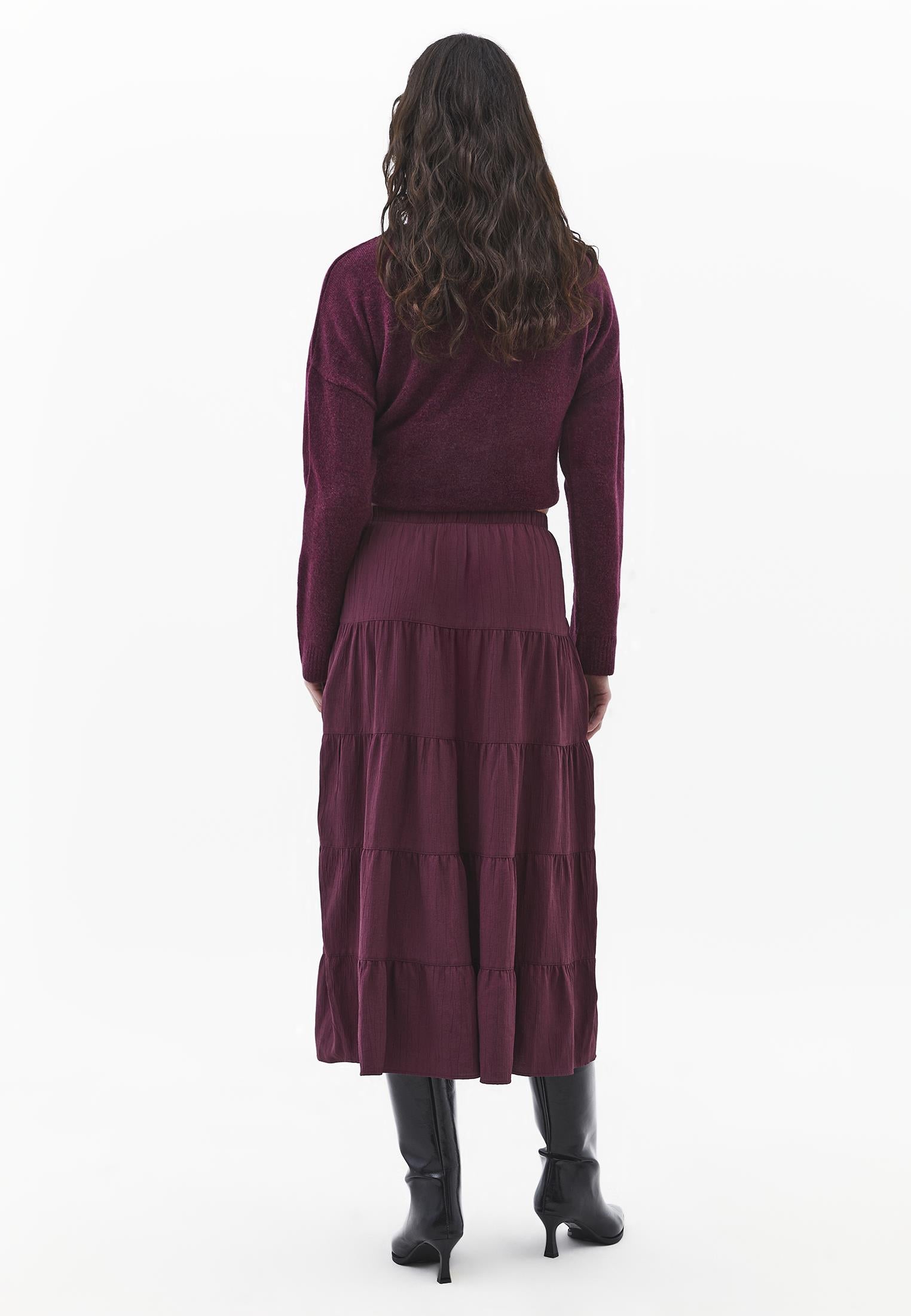 A-Line Midi Skirt - CRUSHED VIOLETS