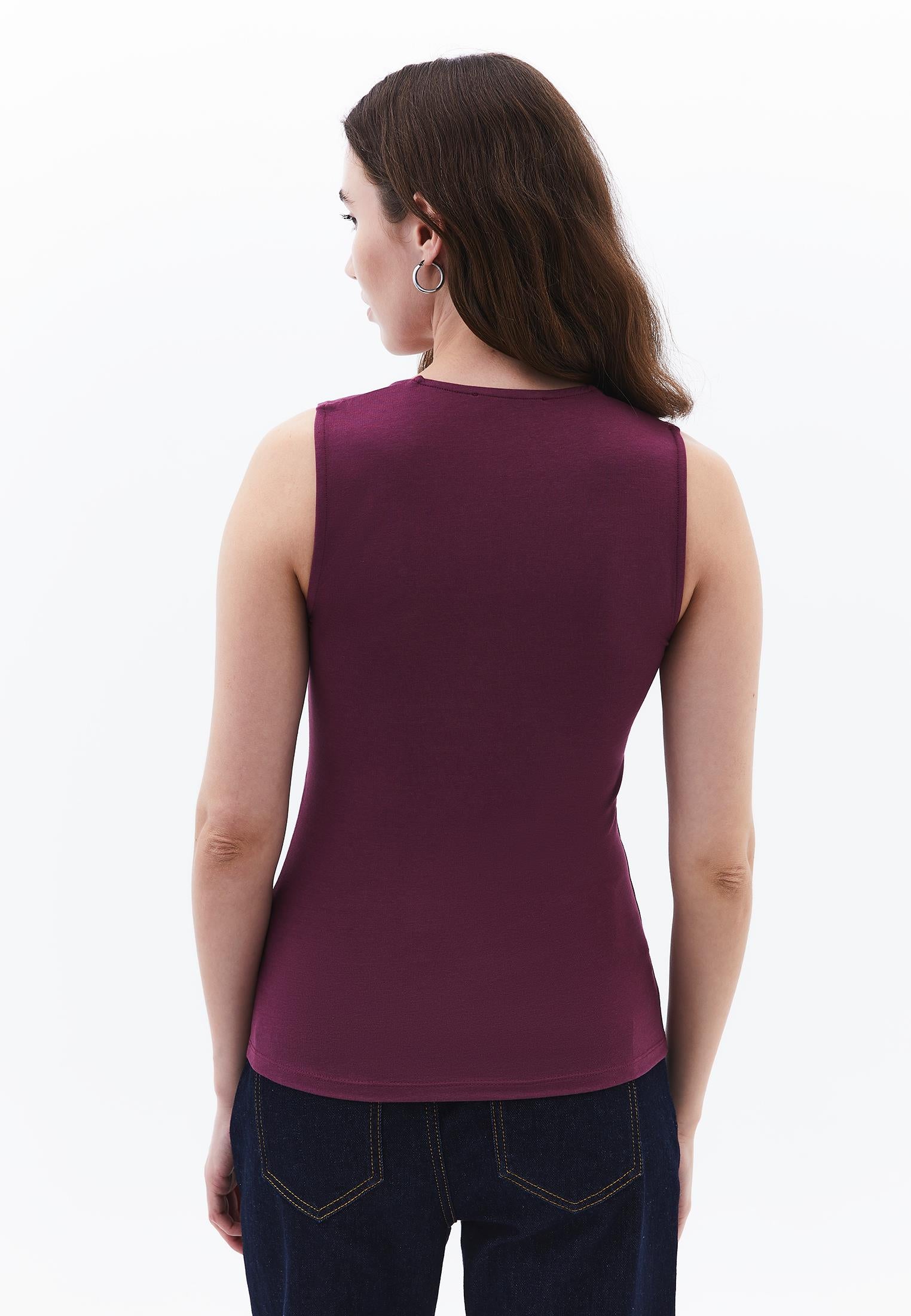 Square Neck Modal Tank Top - CRUSHED VIOLETS