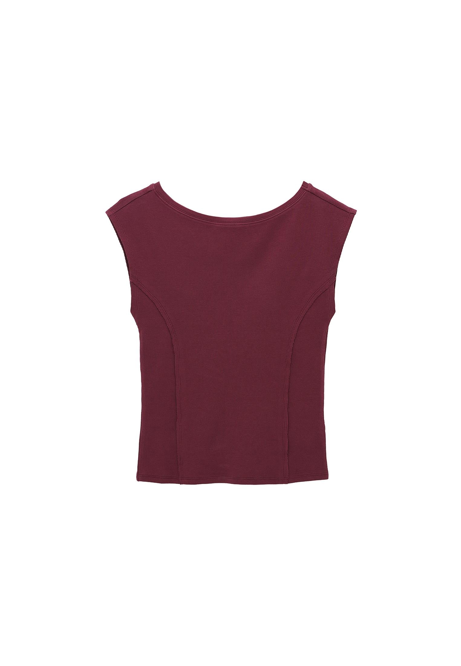 Boat Neck Short Sleeve T-Shirt - CRUSHED VIOLETS
