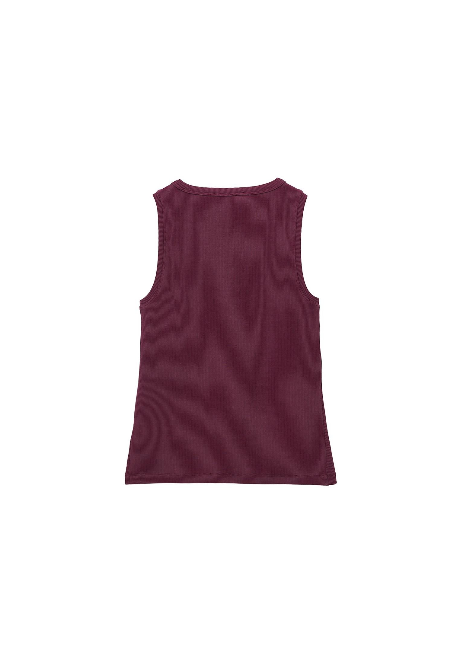 Sleeveless Tank With Crew Neck - CRUSHED VIOLETS
